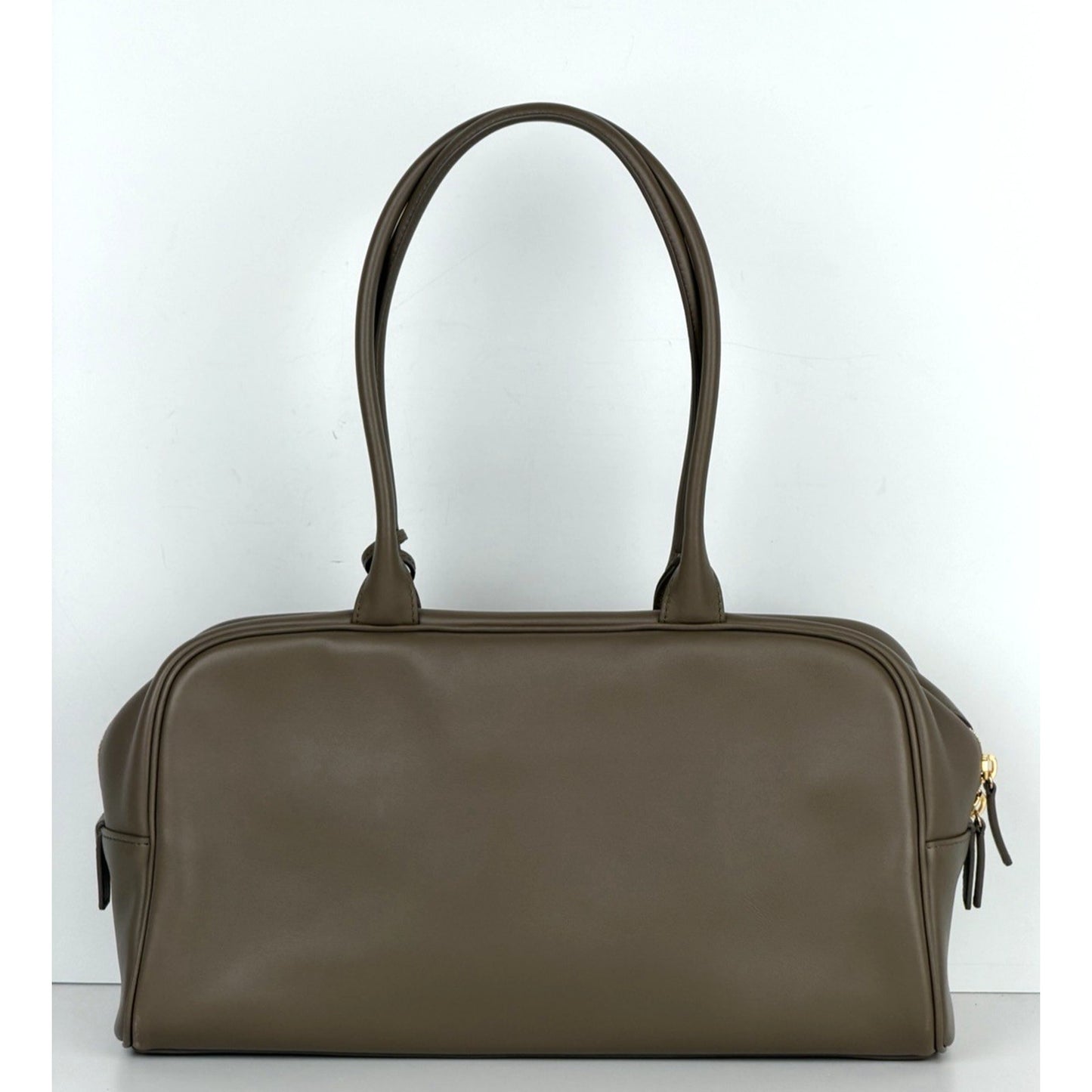 Chanel Perfect Bowling Large Bag in Khaki Brown Calfskin Leather D8