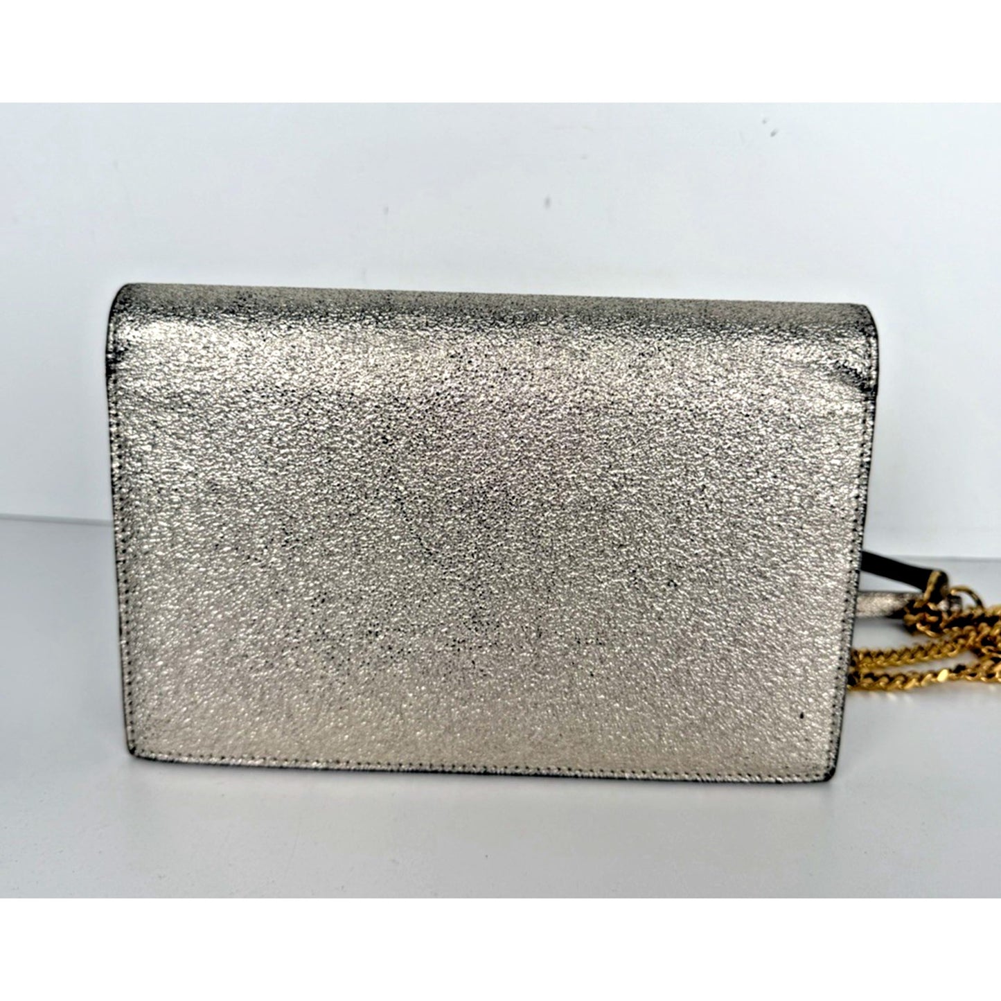 Saint Laurent Kate Small Tassel Wallet on Chain Bag in Gold Metallic Leather S06