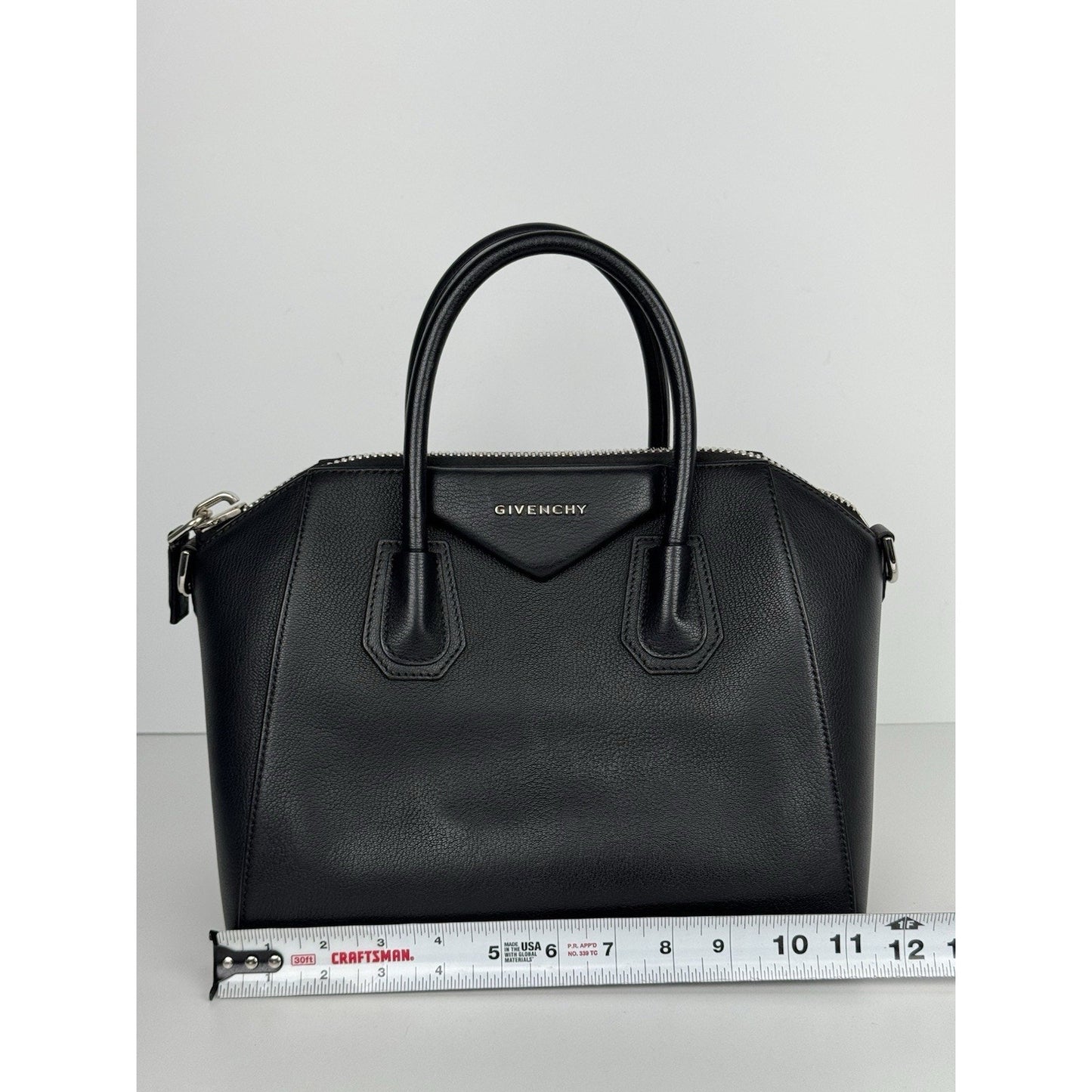 Givenchy Antigona Bag in Black Grained Leather with Silver Hardware S02