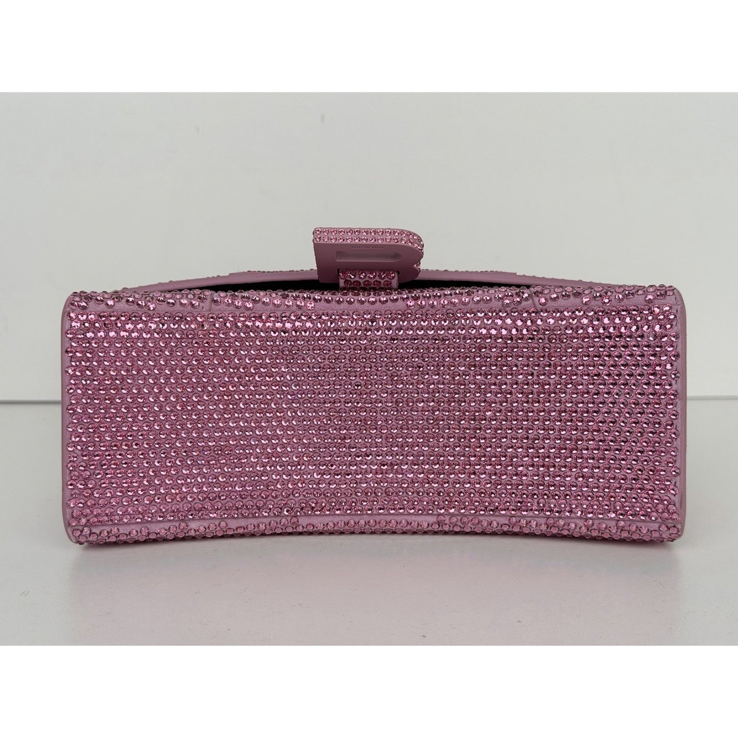 Balenciaga Strass Suede Hourglass Top Handle Bag XS in Pink B1