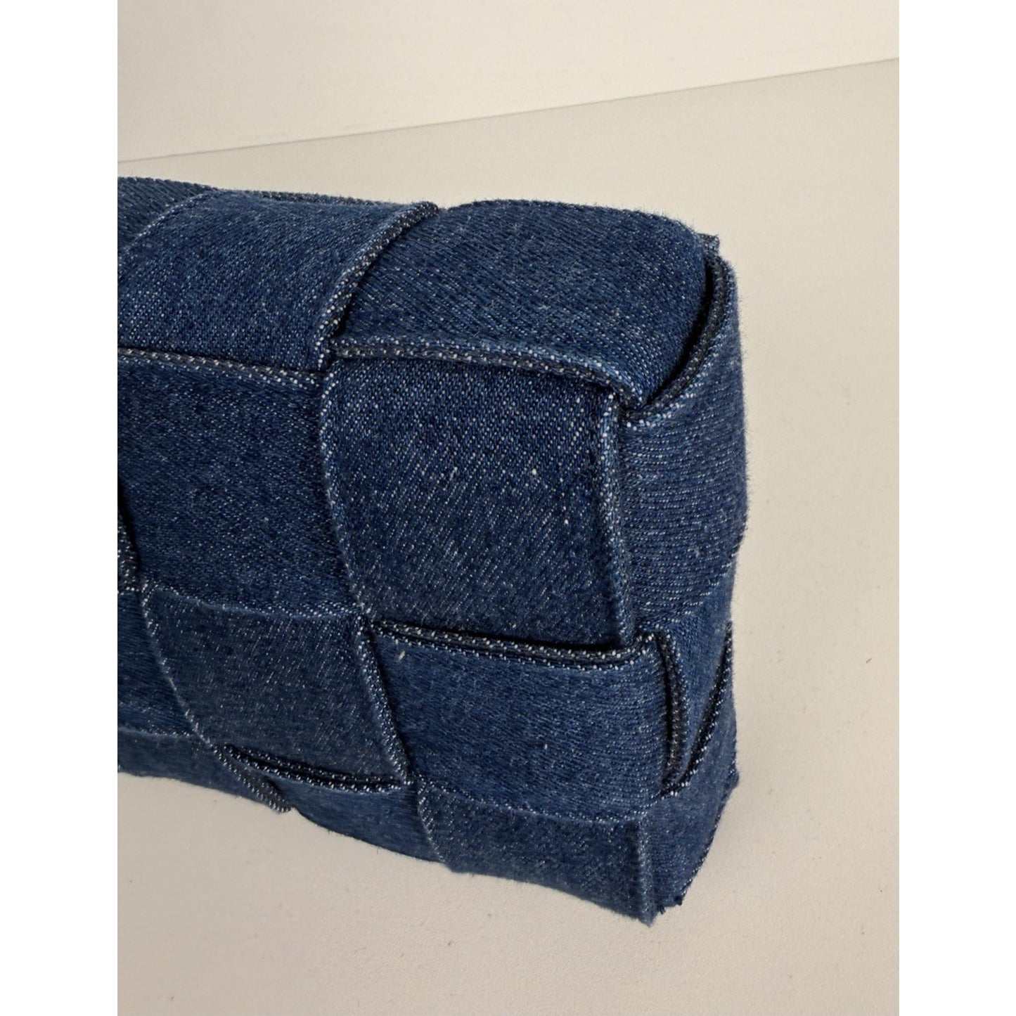 Bottega Veneta Cassette Crossbody Bag in Blue Denim Intrecciato Regular C3