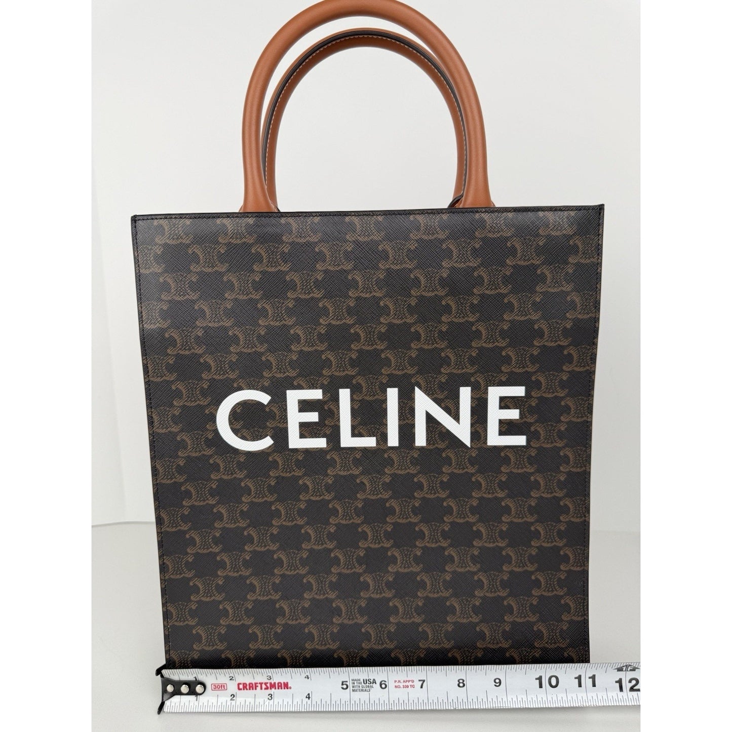 Celine Vertical Cabas Tote Triomphe Coated Canvas