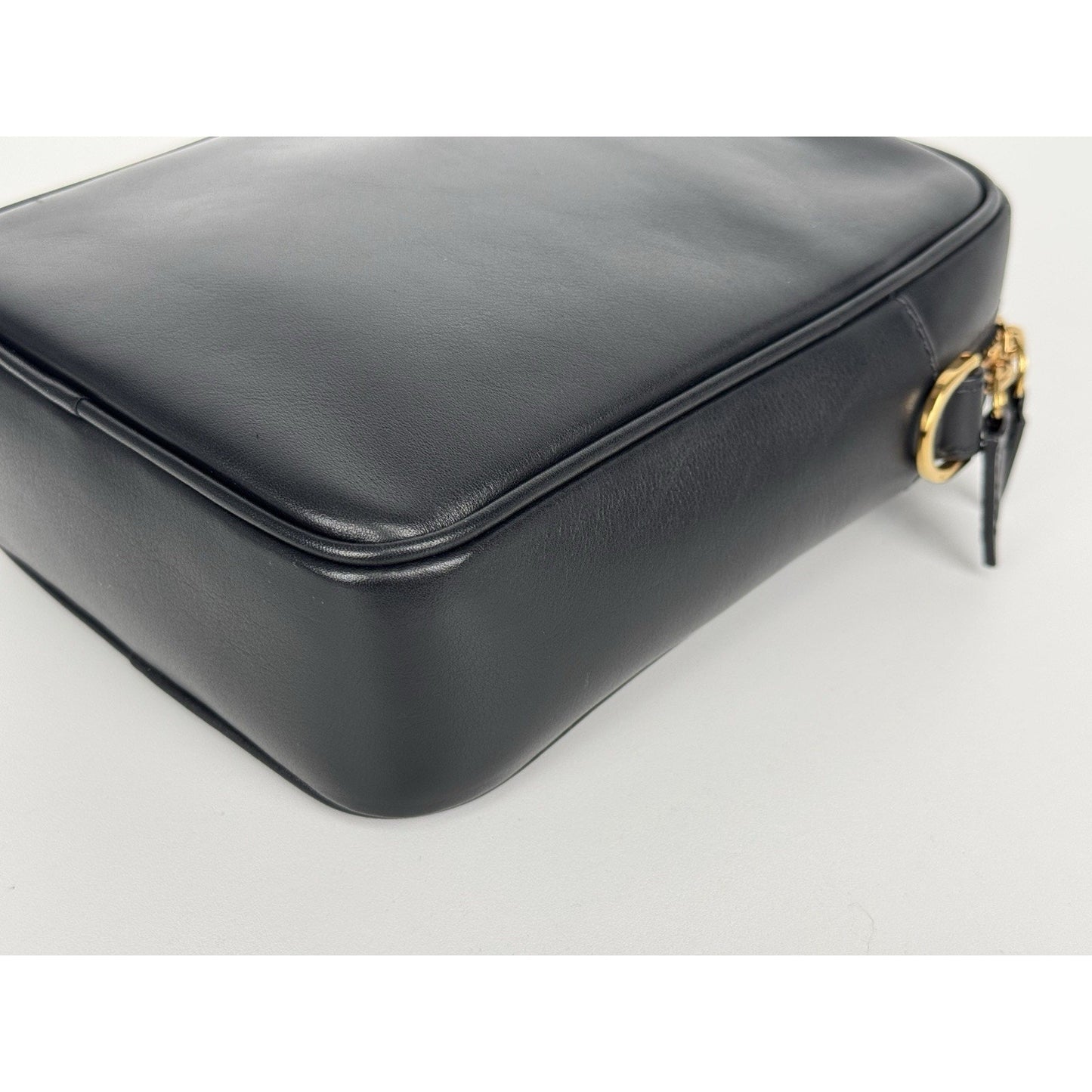 Versace La Medusa Black Leather Crossbody Bag with Gold Hardware D-1