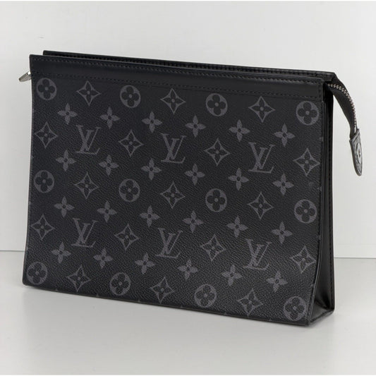 Louis Vuitton Pochette Voyage MM Black&Gray Monogram Eclipse Coated Canvas NFC S