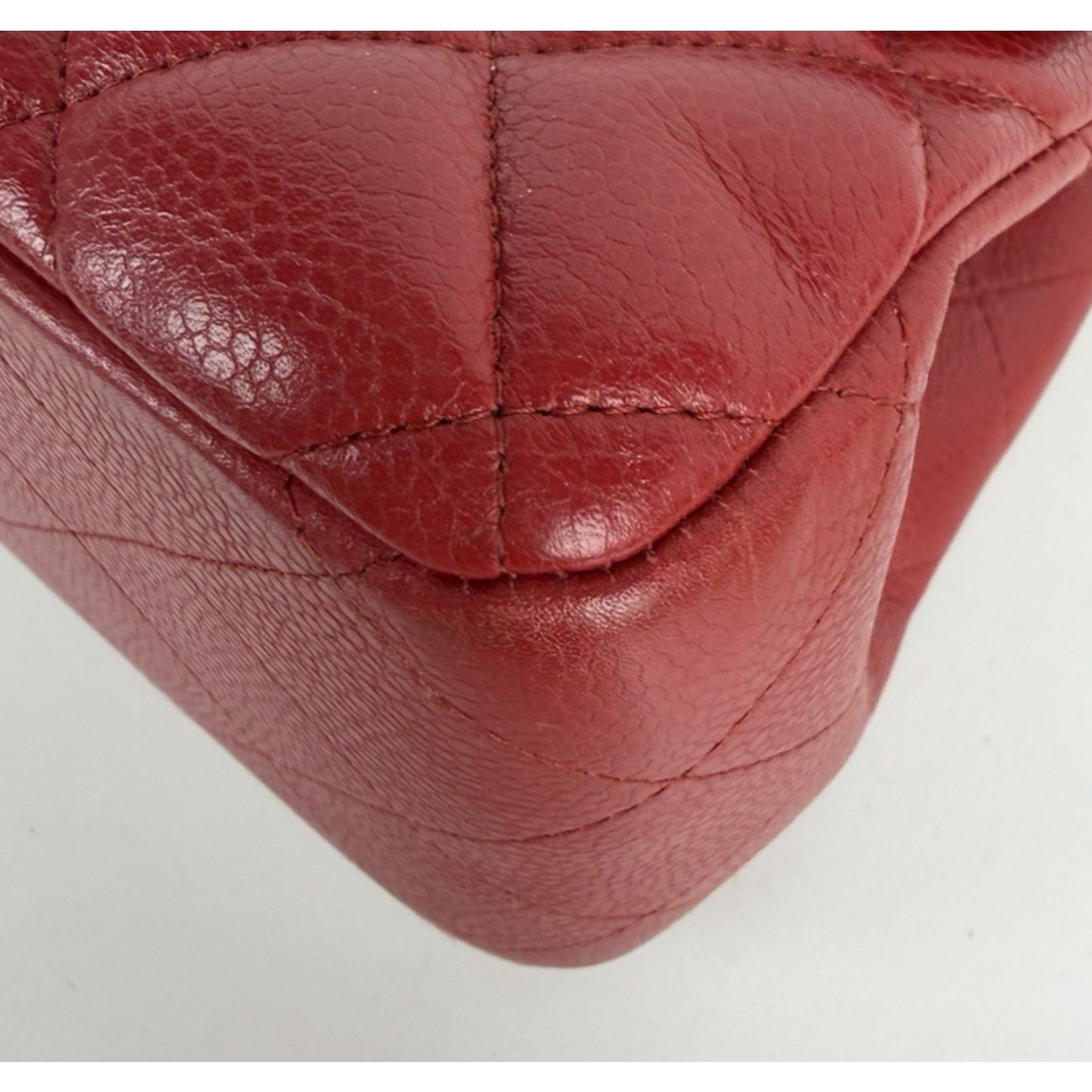 Chanel Classic Double Flap Jumbo Shoulder Bag in Red Leather 2011 D-1
