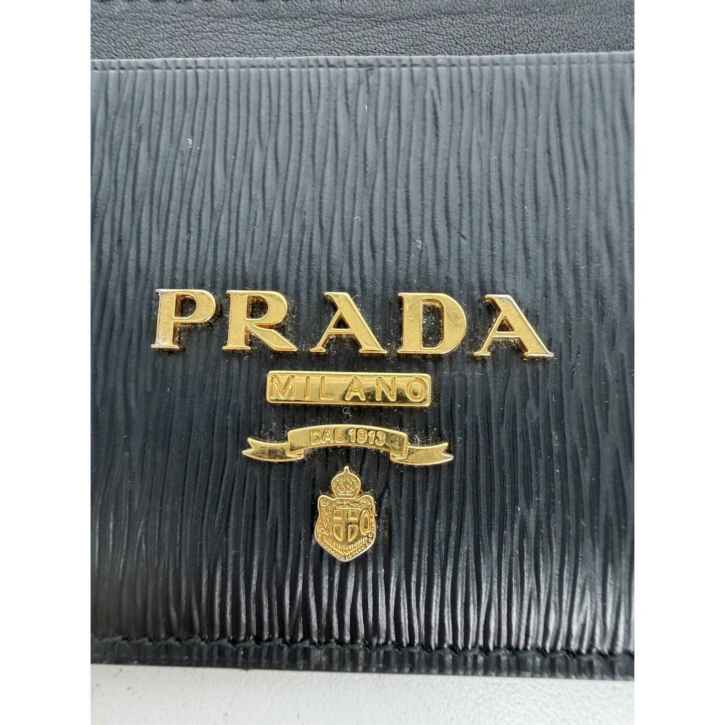 Prada Vitello Move leather card holder in black
