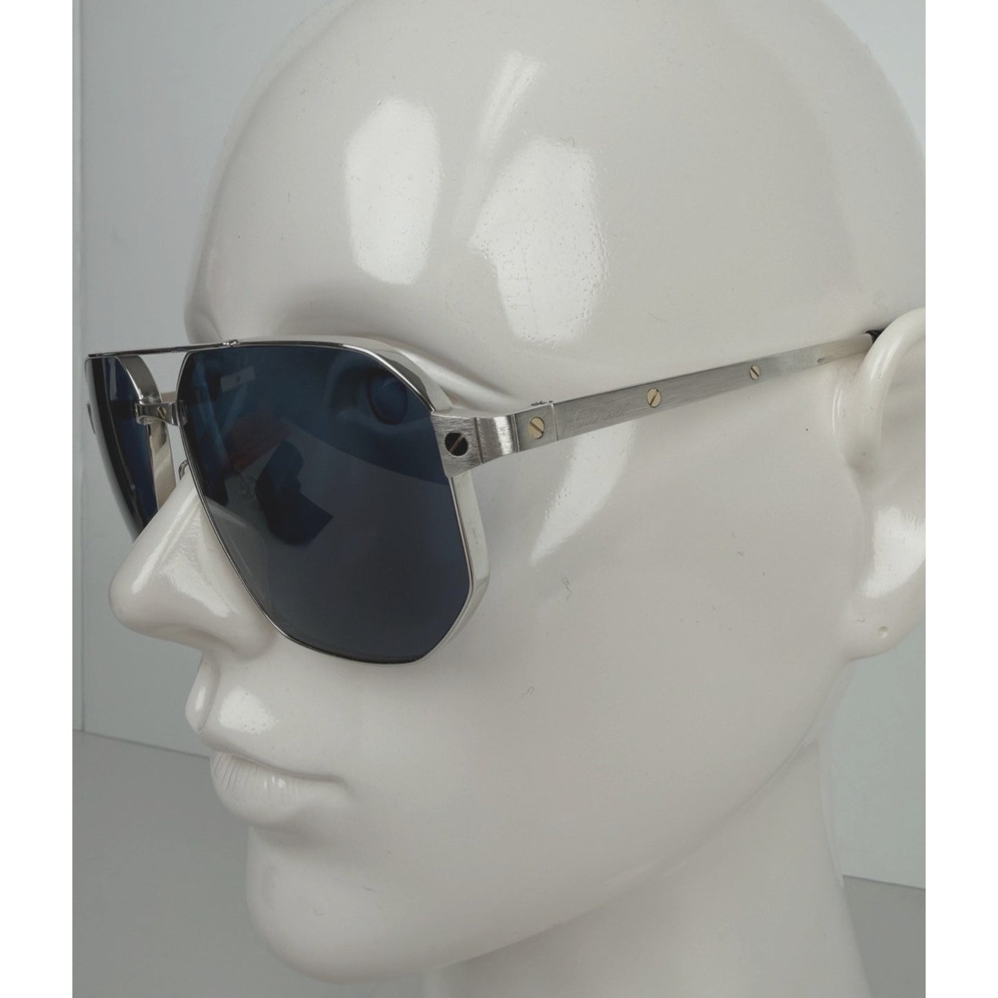 Cartier Santos de Cartier Aviator-Style Sunglasses Dark Blue Lense K1