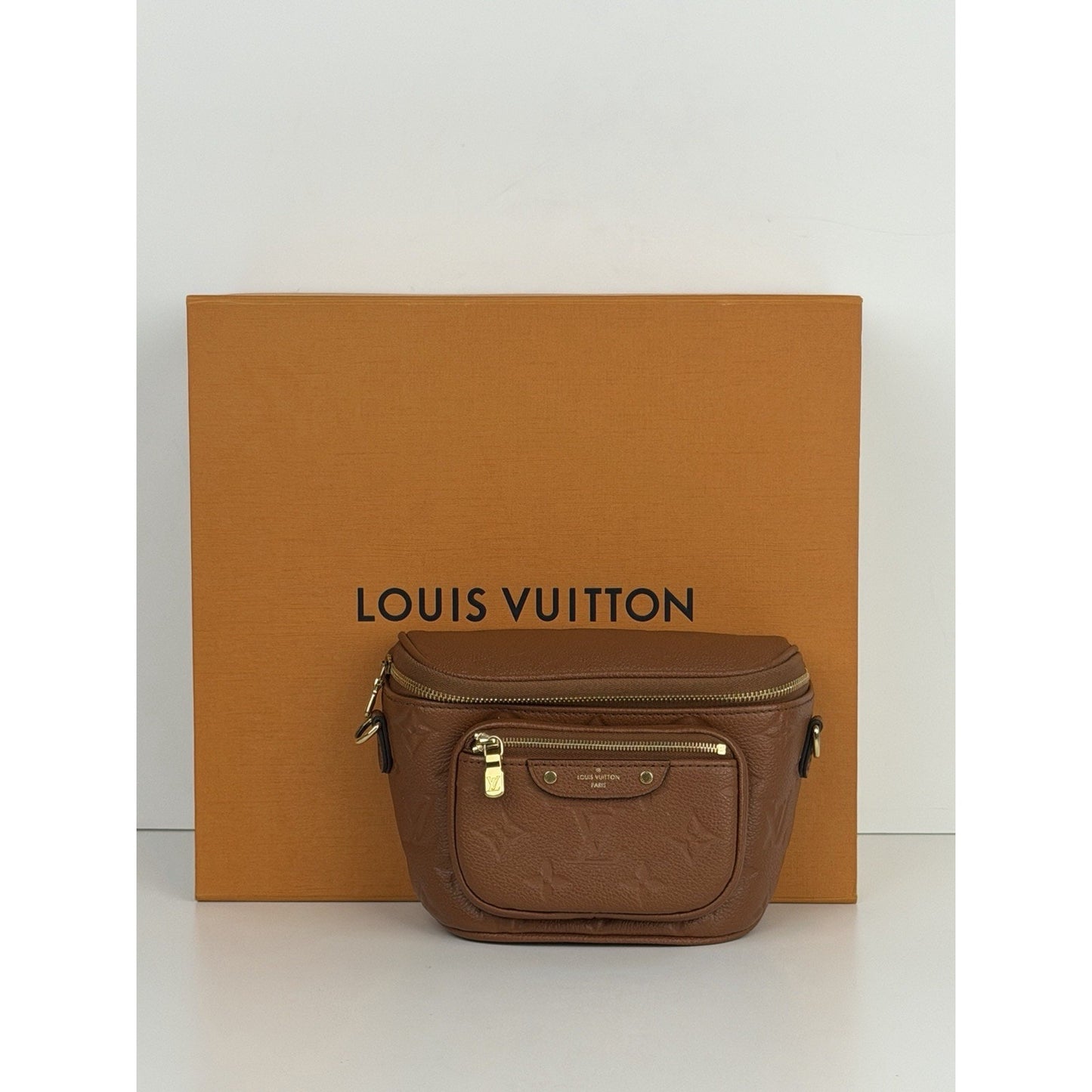 LOUIS VUITTON Mini Bumbag Empriente Leather Belt Bag Cognac NFC