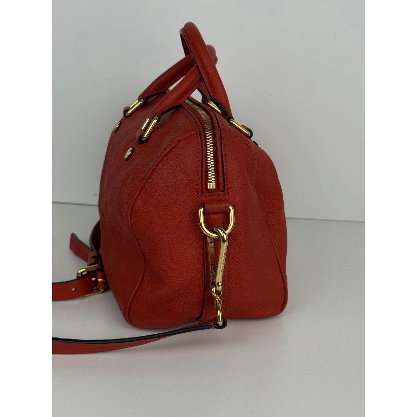 Louis Vuitton Speedy Bandouliere 25 Bag Red Monogram Empreinte Leather 2012 D4