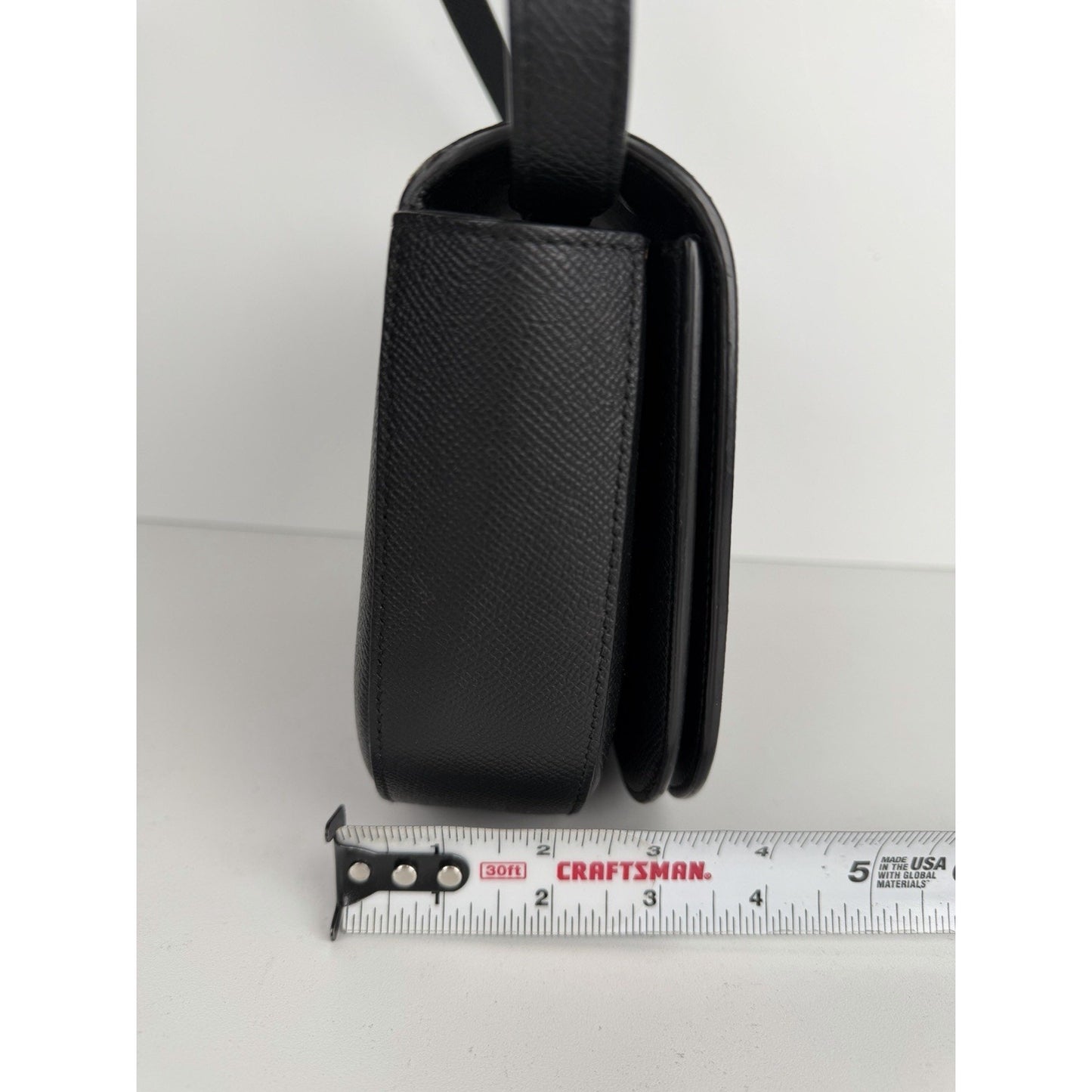Balenciaga Ville Day Crossbody Bag in Black Grained Leather with White Logo S-16