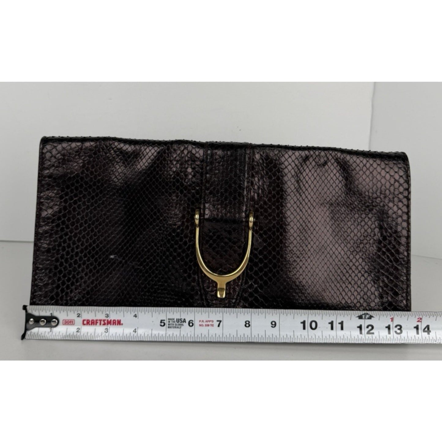 Gucci Soft Stirrup Clutch Bag in Dark Purple Python Leather K-3