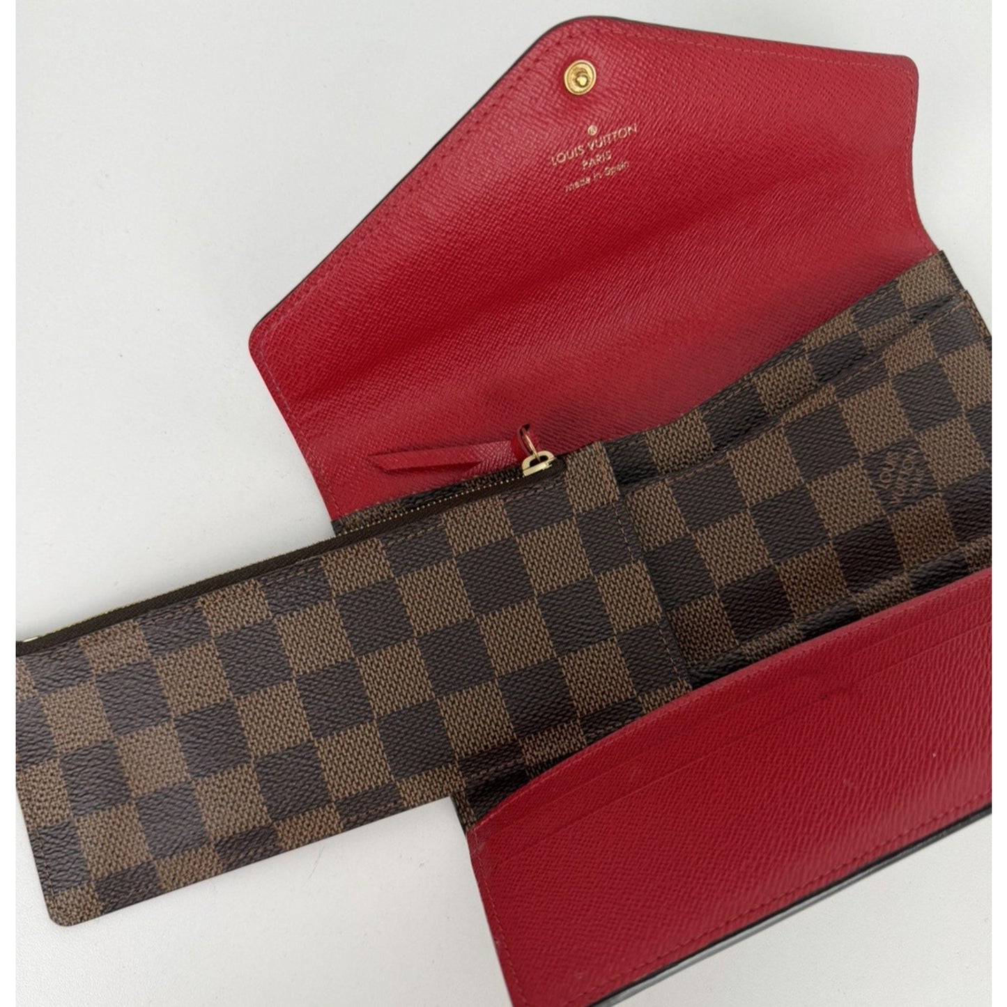 Louis Vuitton Josephine Wallet in Damier Ebene Coated Canvas with Pouch 2019