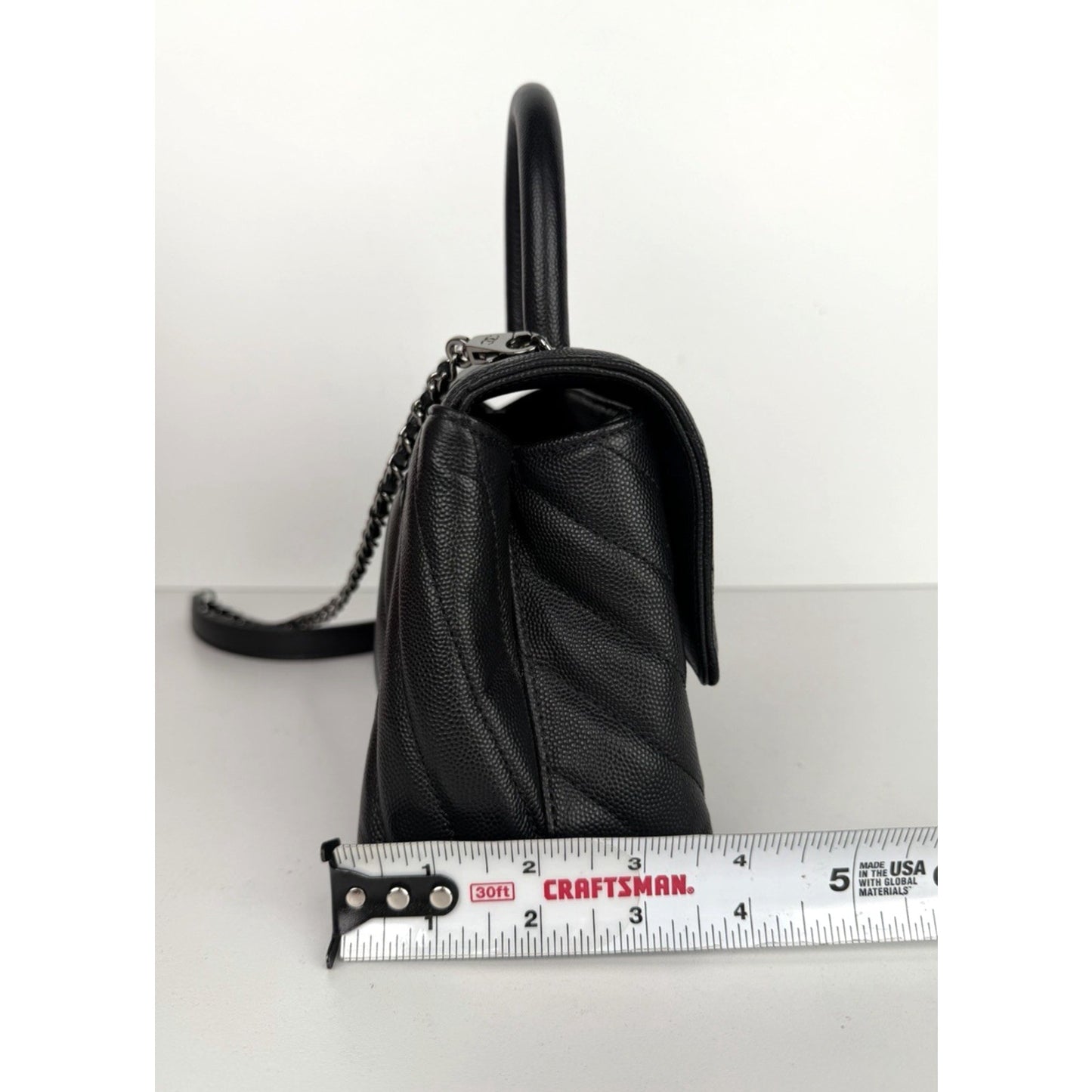Chanel Coco Top Handle Bag XS With Chain Strap in Black Caviar Leather 2019 E-1
