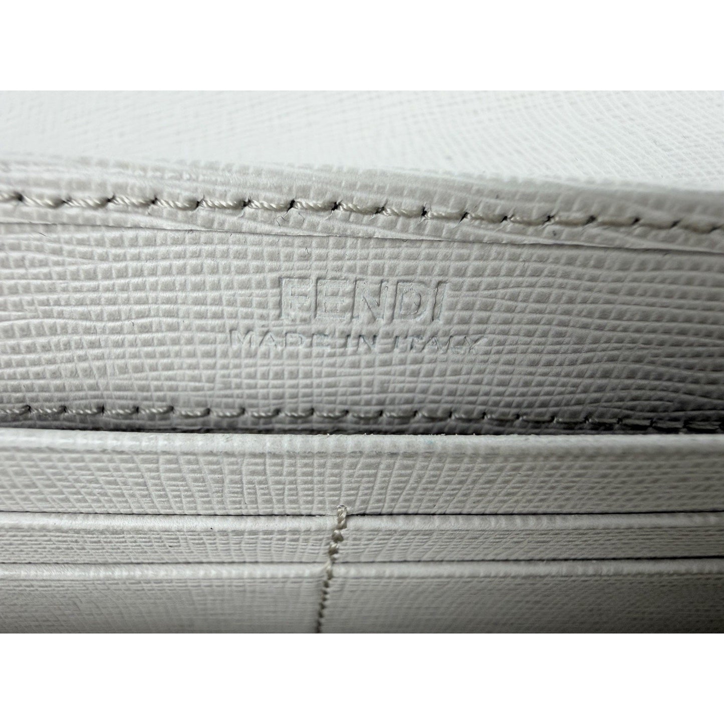 Fendi Envelope Long Wallet in White and Black Leather