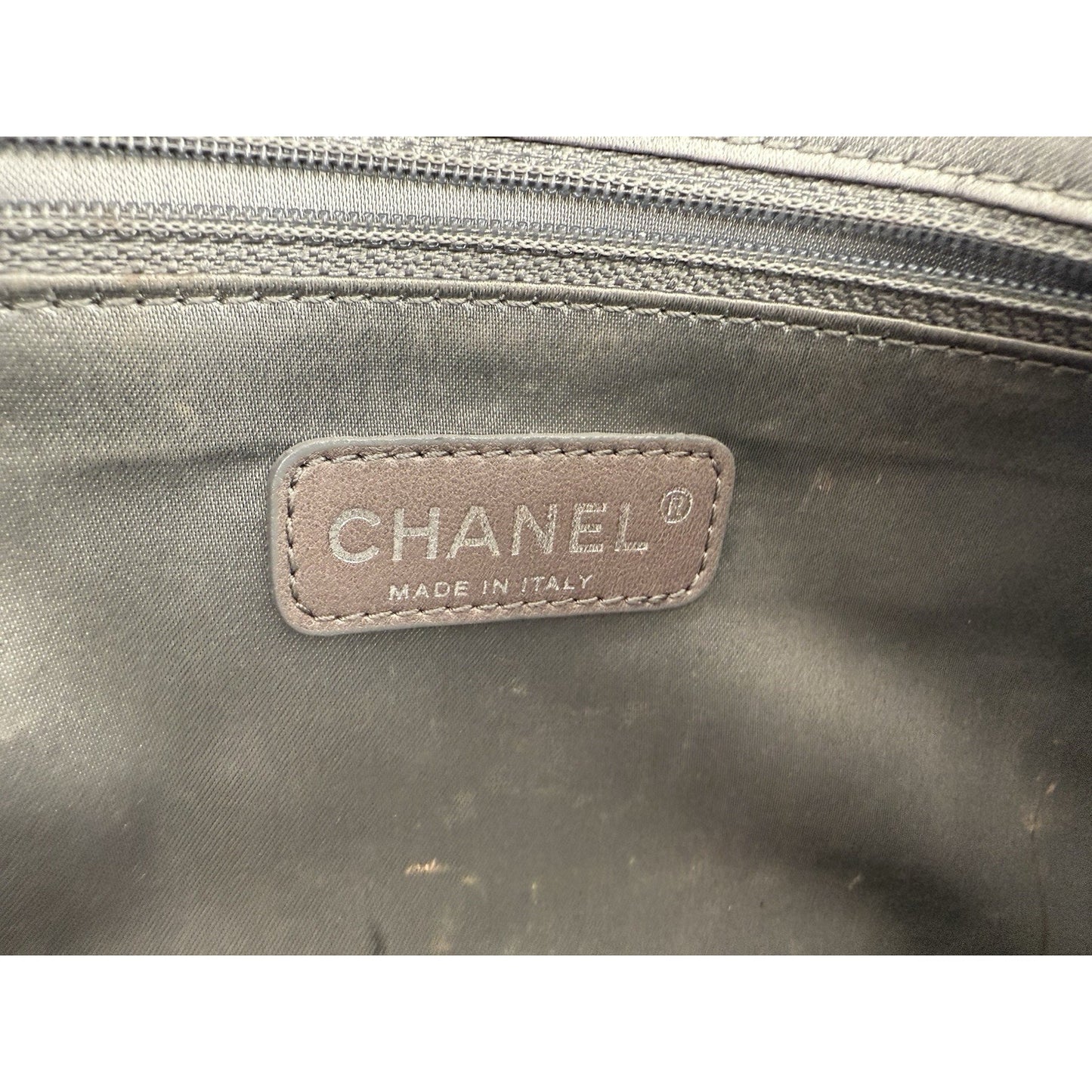 Chanel Classic Flap Ice Cube Chocolate Bar Metallic Silver PVC with Leather Trim