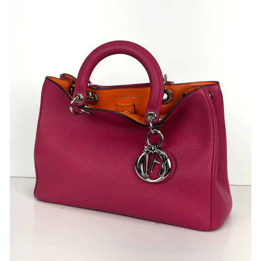 Christian Dior Diorissimo Bag Medium in Fuchsia Calfskin Leather 2014 S