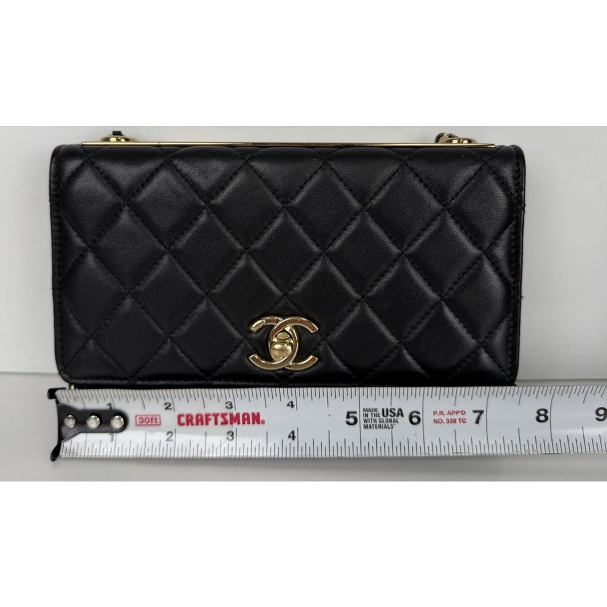 Chanel Trendy CC Wallet on Chain Bag in Black Quilted Lambskin Leather 2022 D5