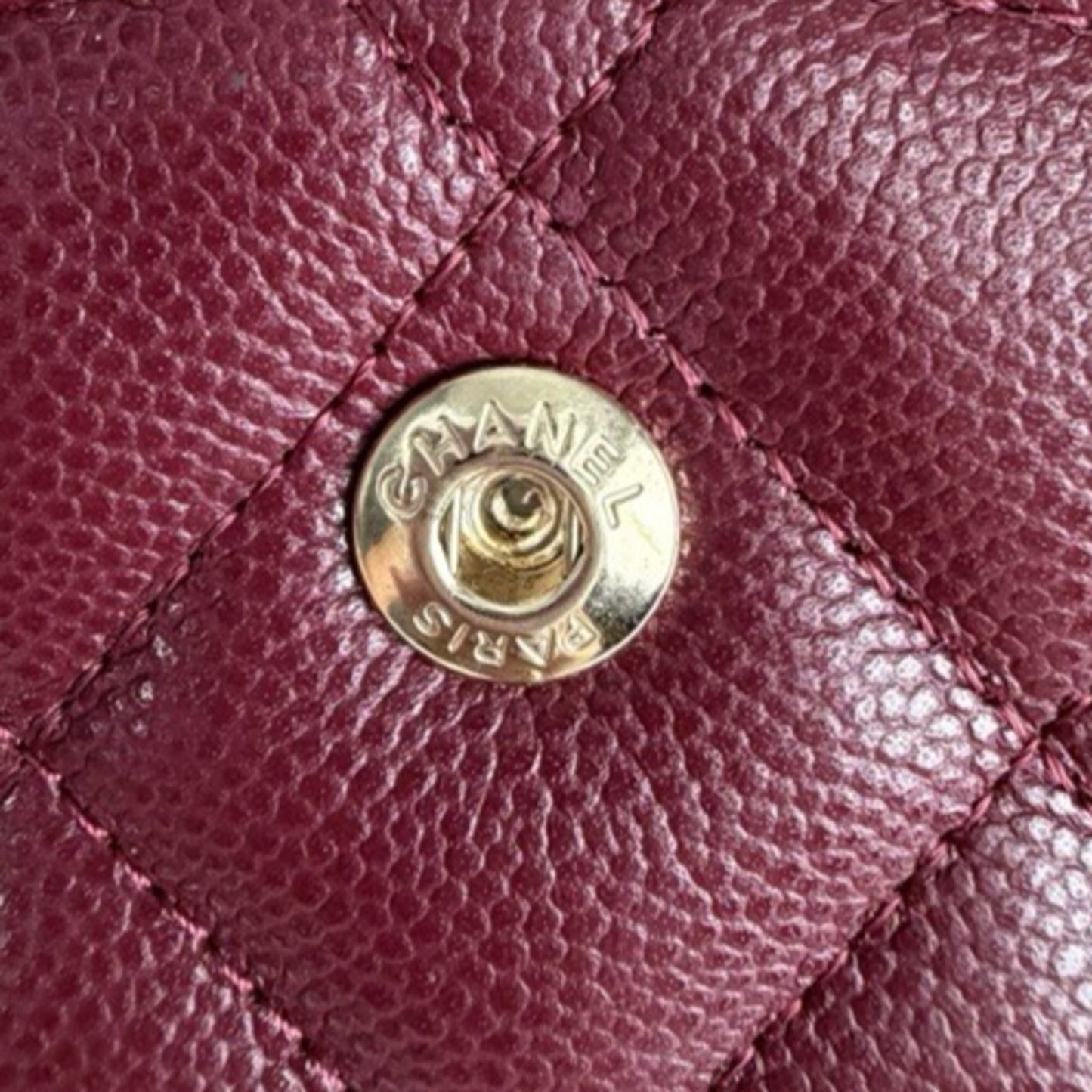 Chanel Classic Double Flap Jumbo Shoulder Bag in Burgundy Caviar Leather NFC E-5