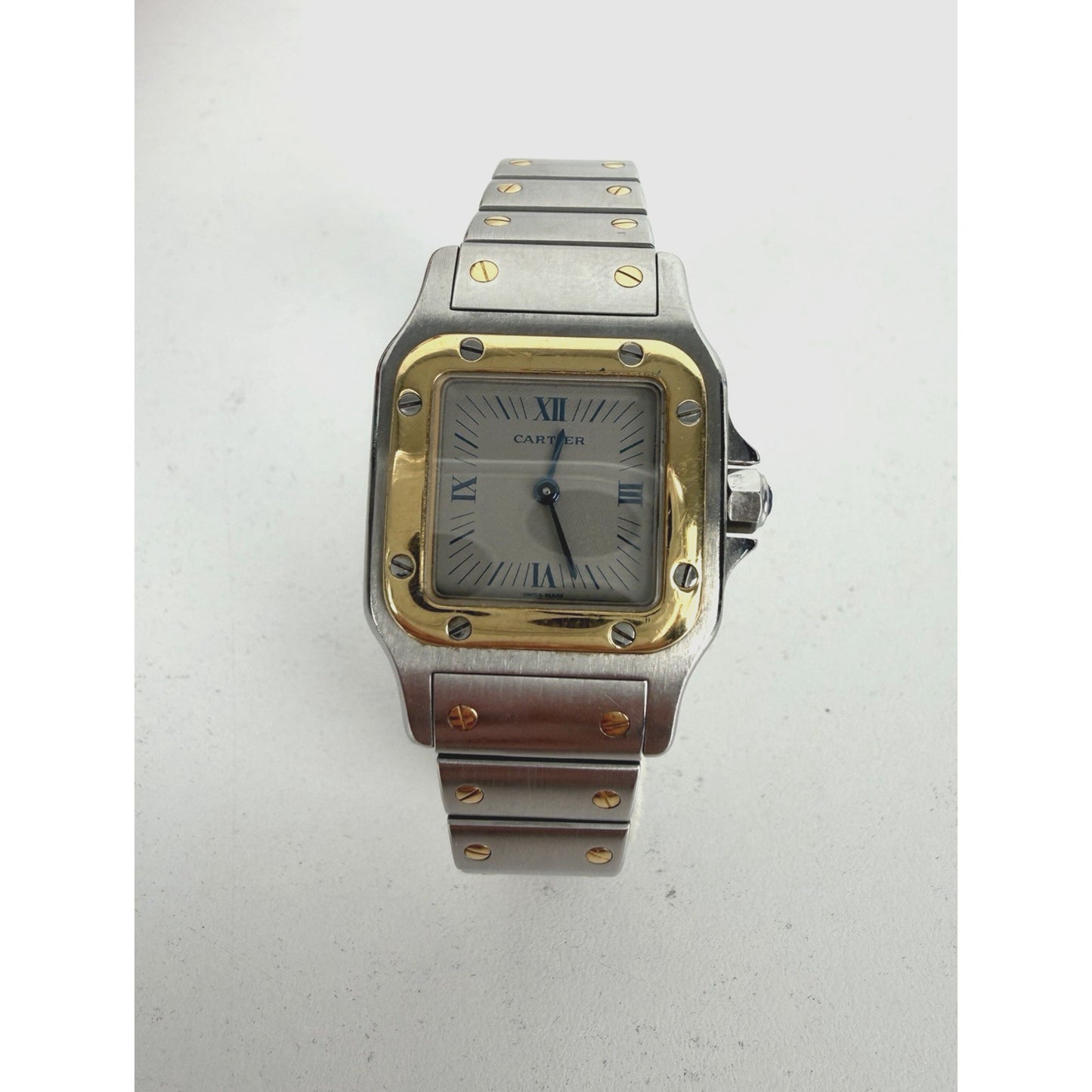 Cartier Santos De Cartier Galbee Watch in Stainless Steel & 18k Yellow Gold