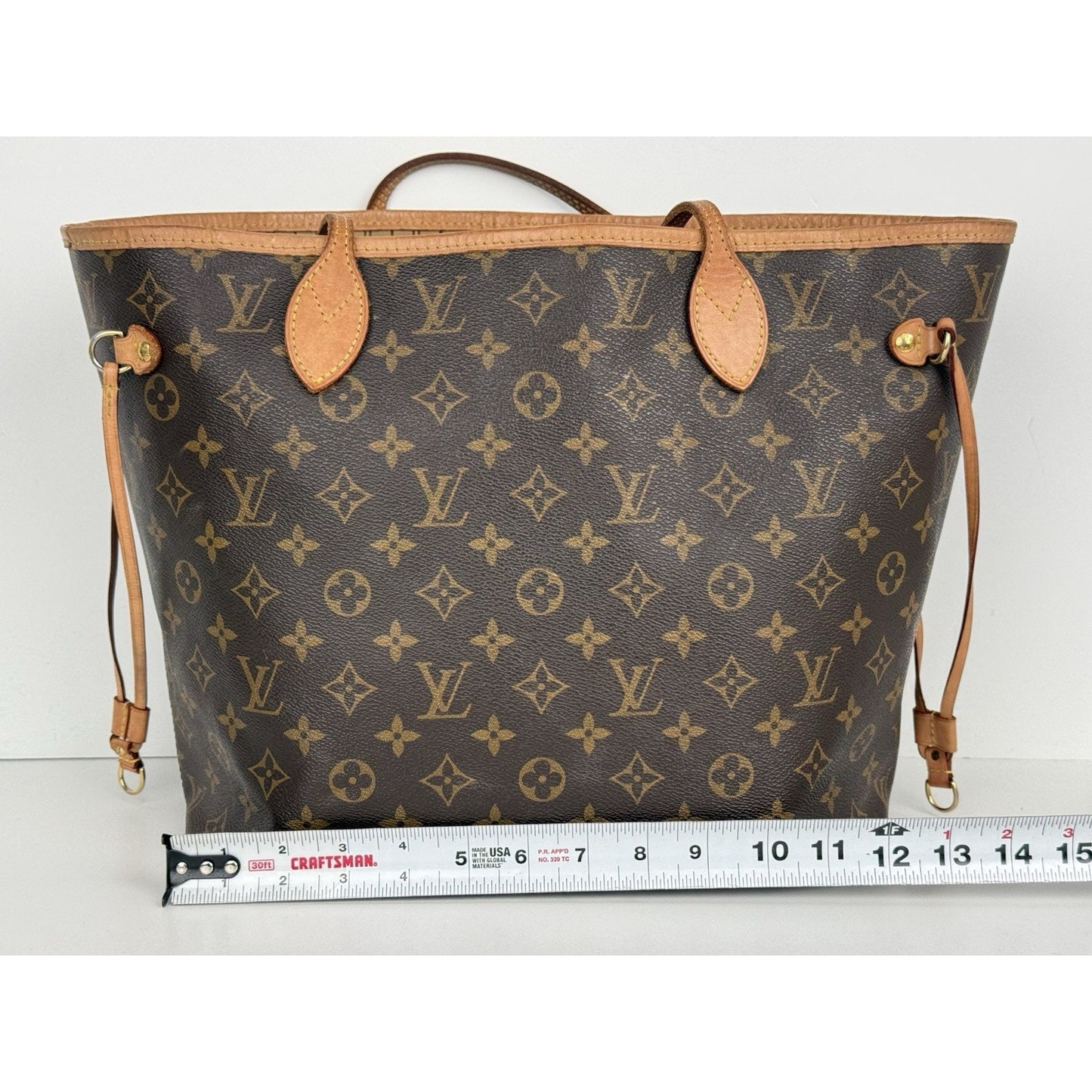 Louis Vuitton Monogram Neverfull MM Tote Bag Brown Canvas
