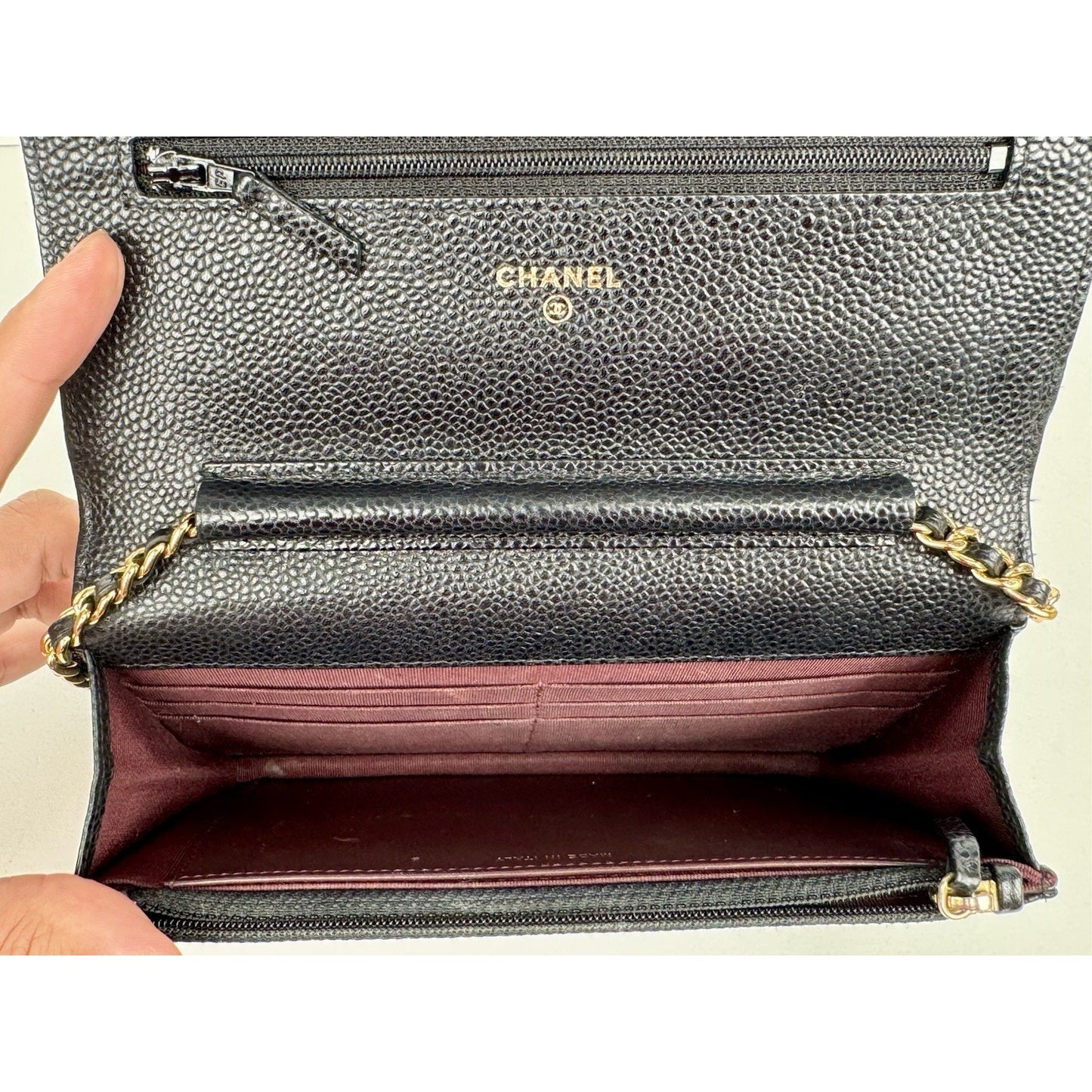 Chanel Classic Wallet on Chain in Black Caviar Leather