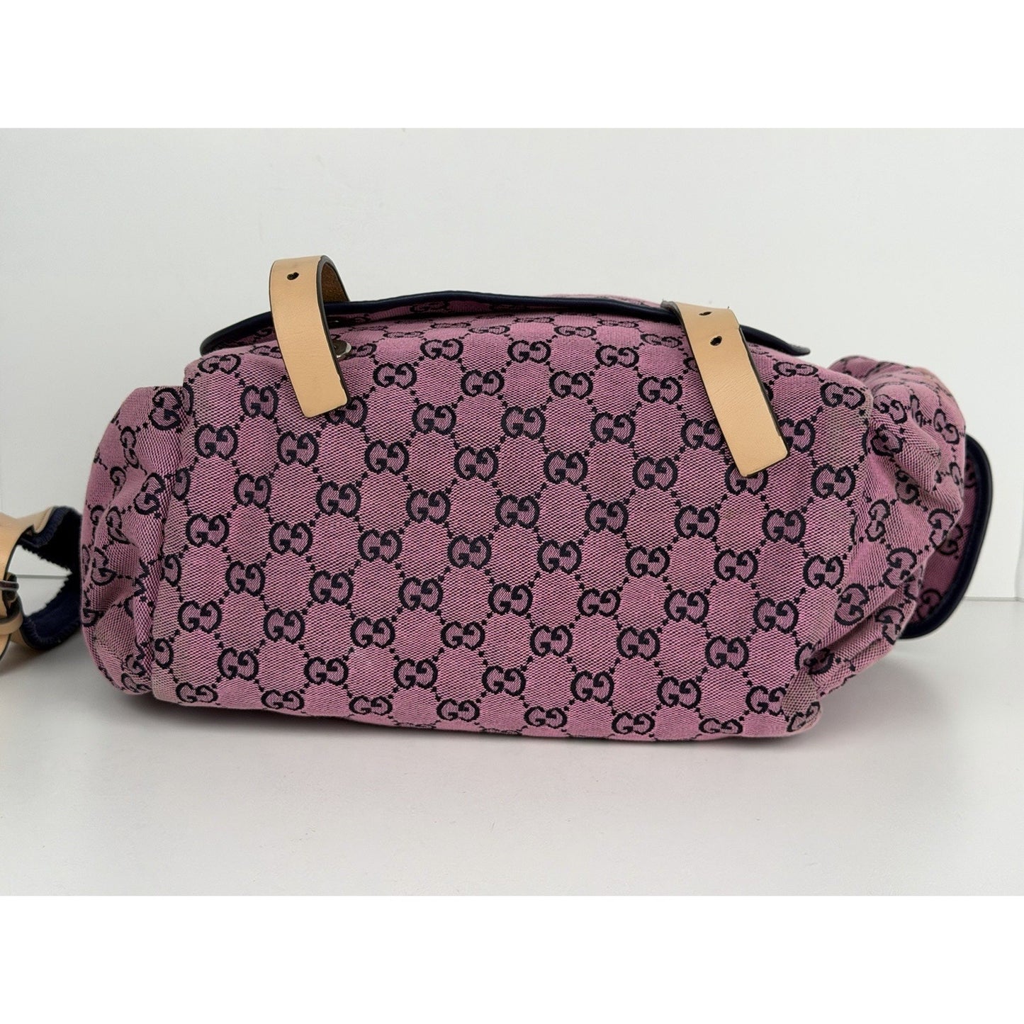 Gucci GG Multicolor Diaper Bag in Pink and Blue Monogram Canvas S