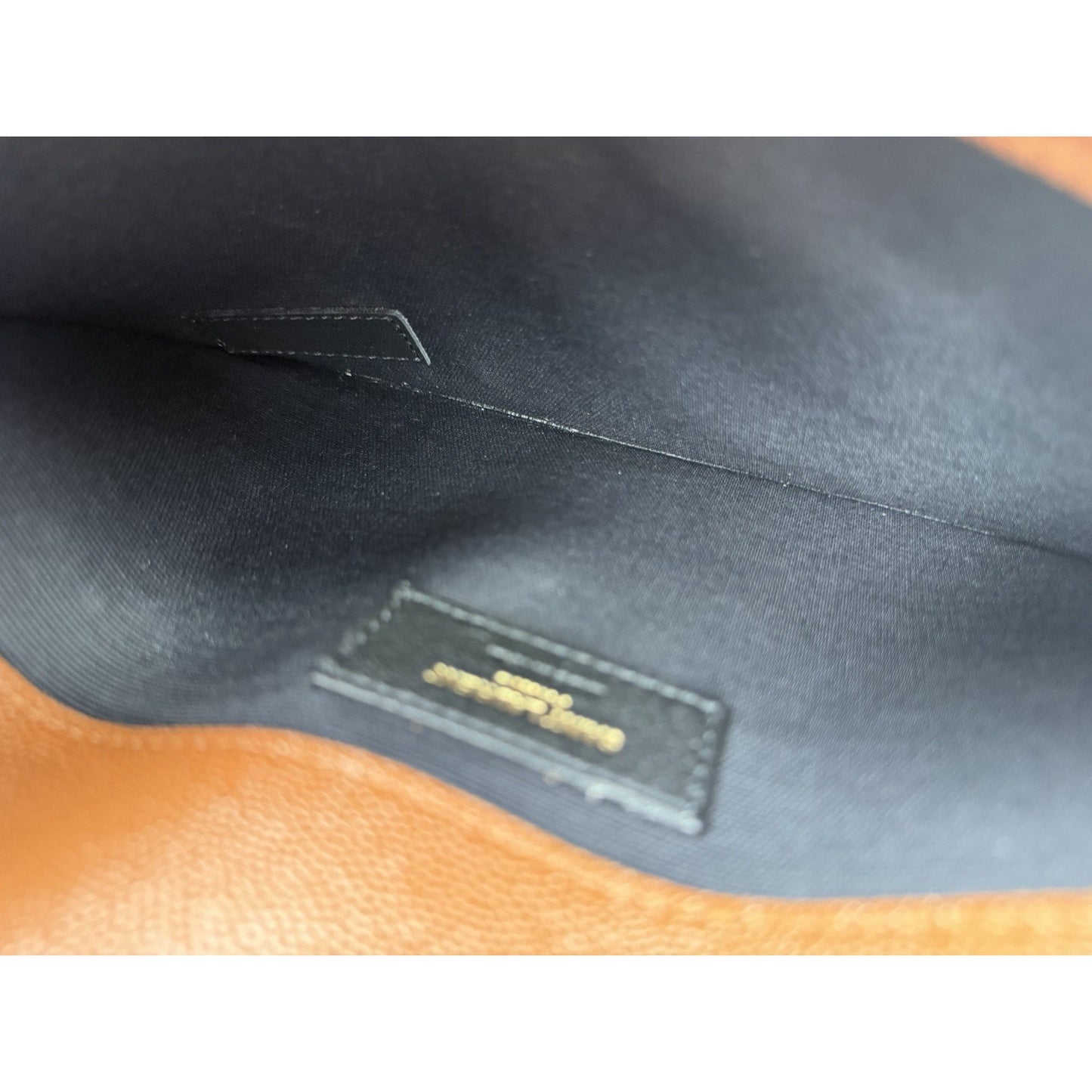 Saint Laurent Uptown Pouch Brown Grained Calfskin Leather YSL Monogram K2