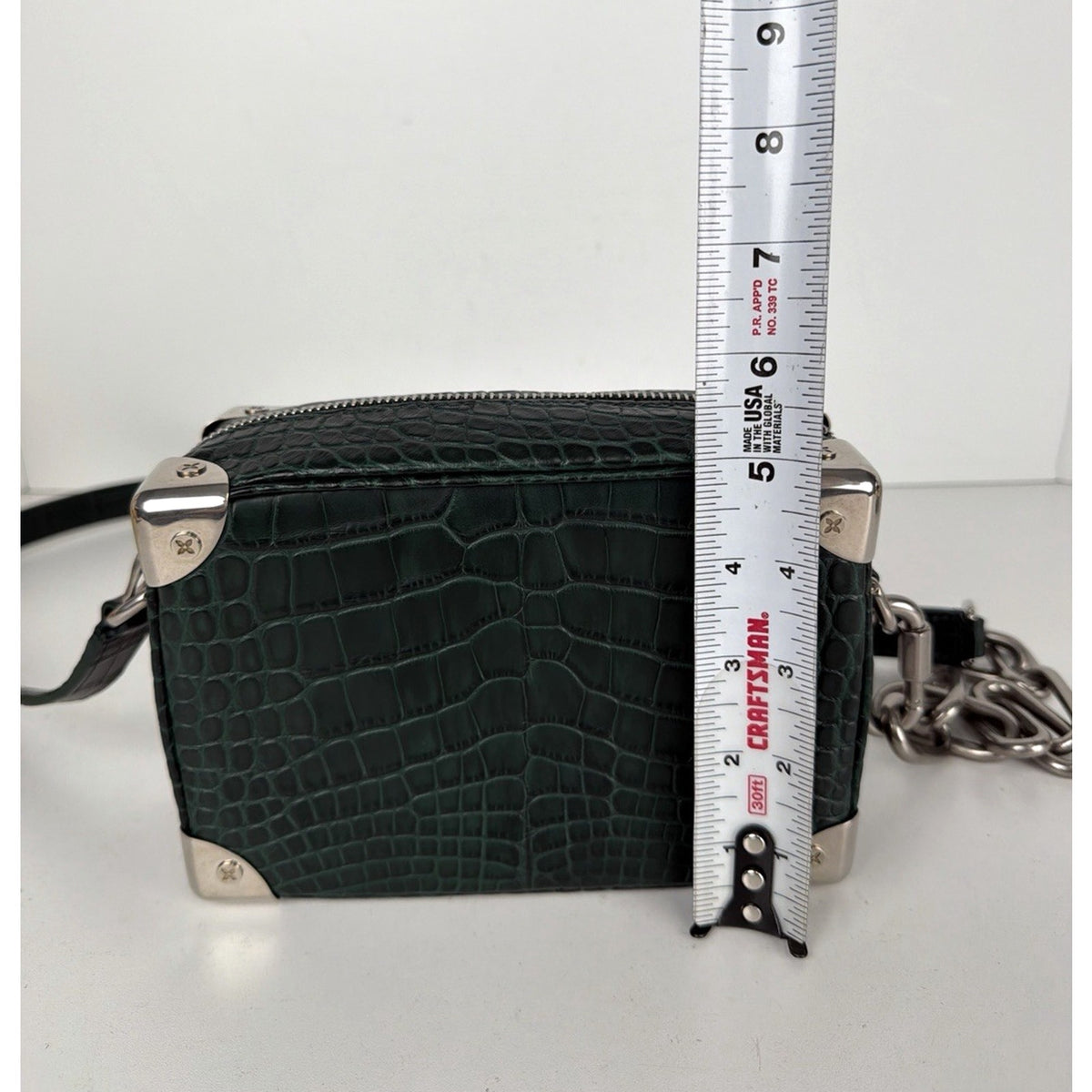 Louis Vuitton Soft Trunk Crossbody Bag Mini in Green Crocodile Leather NFC E2