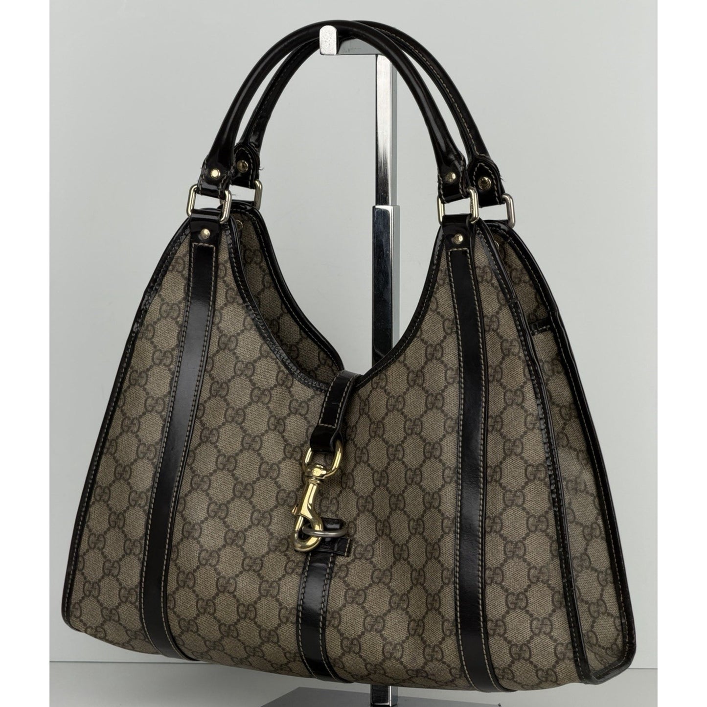 Gucci Joy Medium Shoulder Bag in GG Supreme Coated Canvas with Leather Trim S
