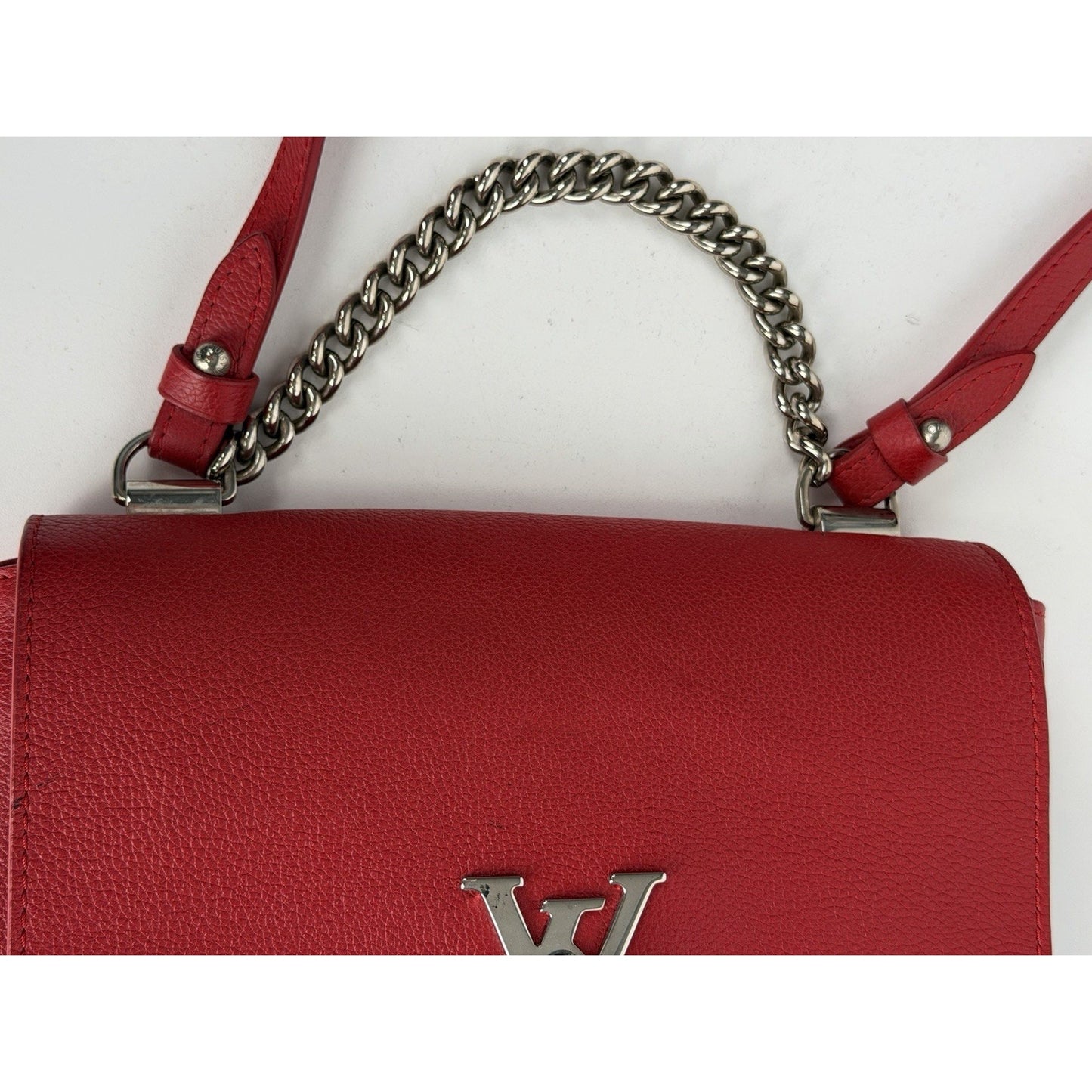 Louis Vuitton Lockme II Chain Crossbody Bag BB in Red Calfskin Leather 2016 S13