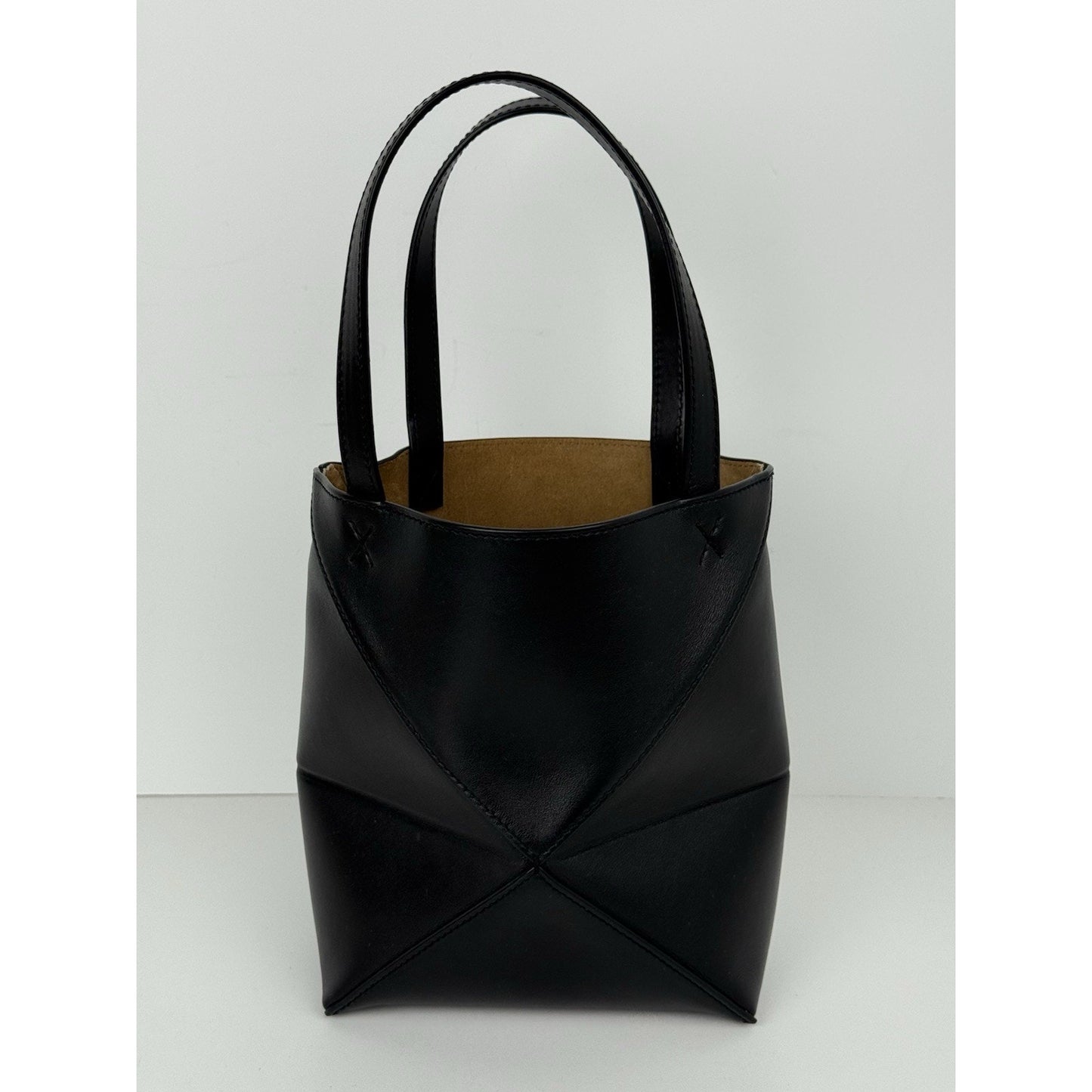 Loewe Black Leather Puzzle Fold Tote Bag Women