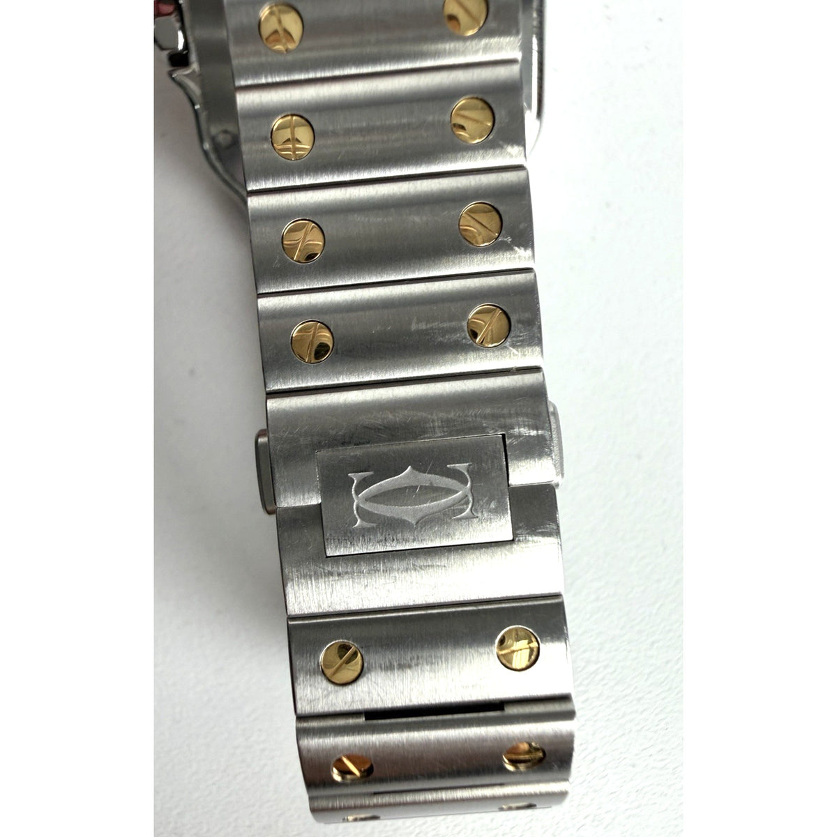 Cartier Santos de Cartier Medium Watch 18K Yellow Gold Bezel Stainless Steel