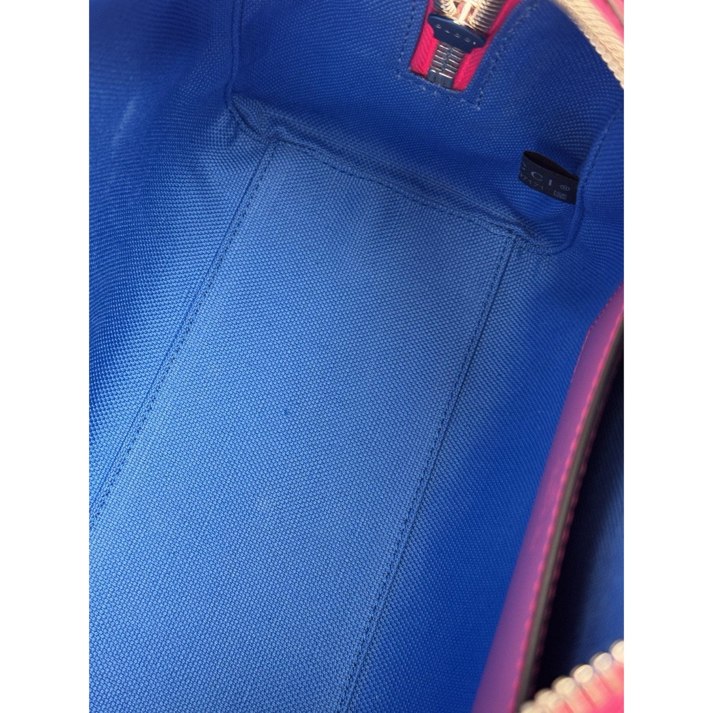 Gucci GG Tennis Perforated Leather Mini Duffle Bag Modern Pink and Blue C-1