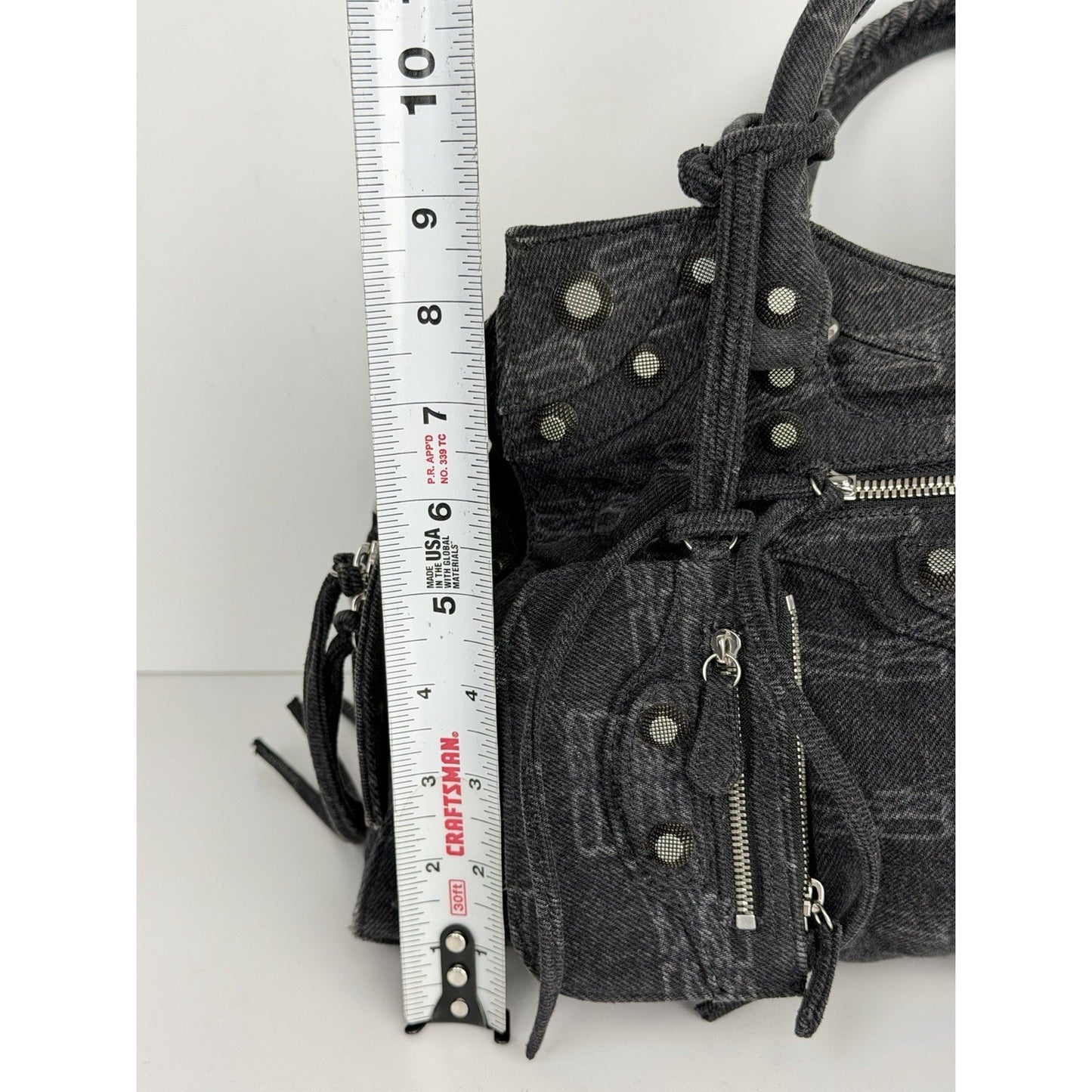 Balenciaga Neo Cagole City Handbag Medium in Washed Denim BB Monogram D5