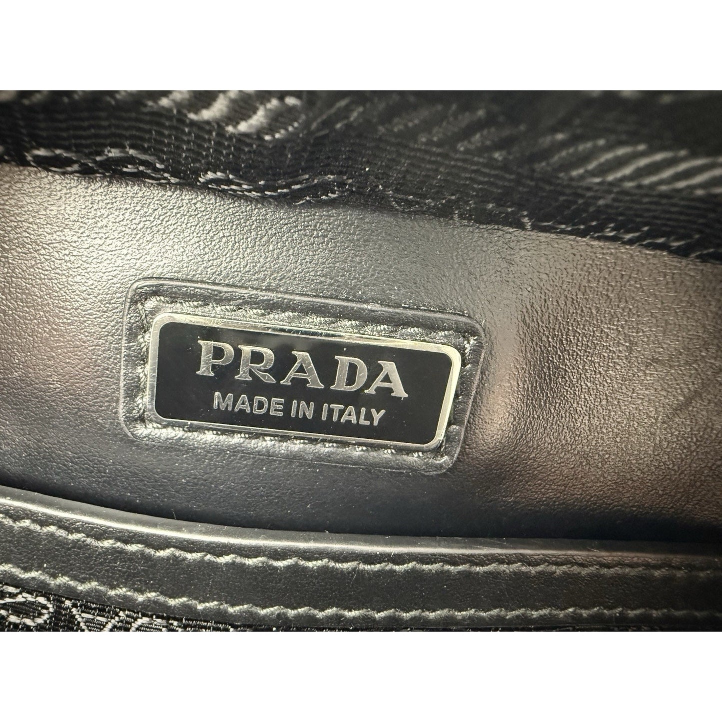Prada Saffiano Leather Brique Crossbody Messenger Bag Bluette