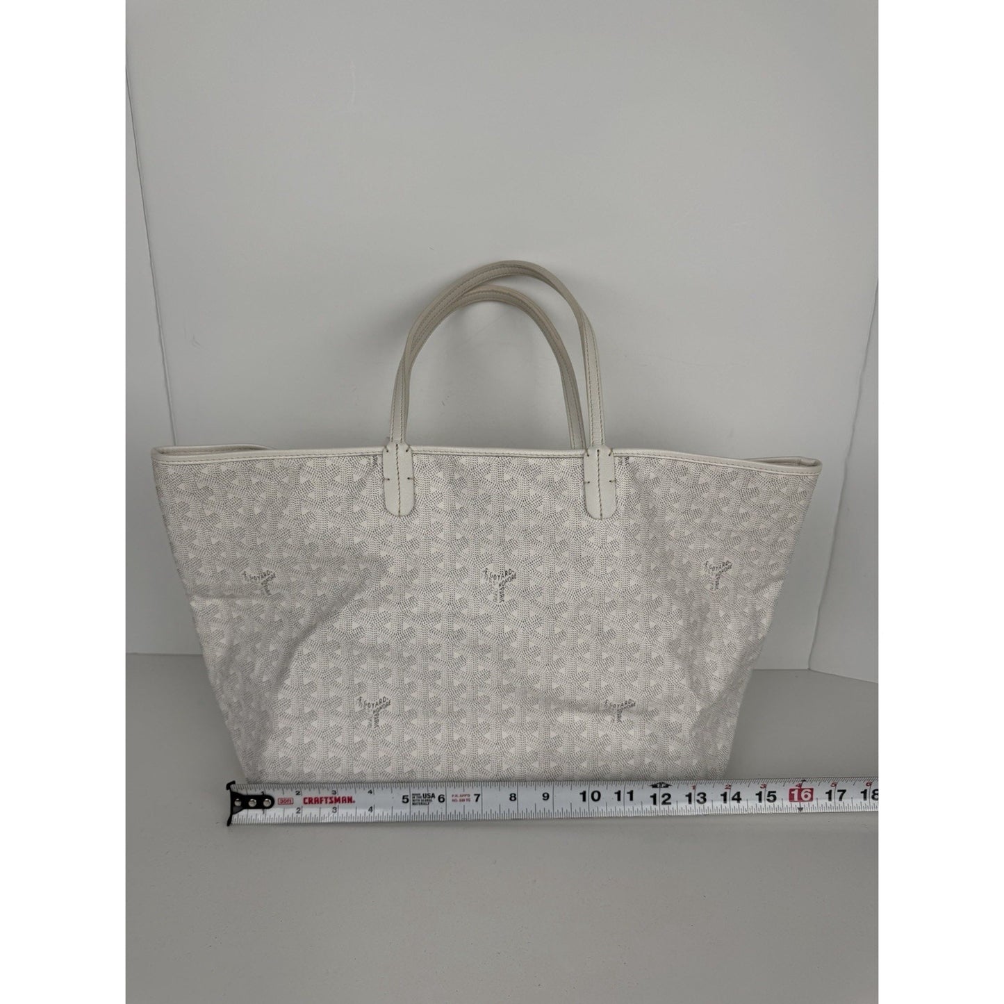 Goyard Saint Louis PM Tote Bag in White Goayrdine Coated Canvas B-2