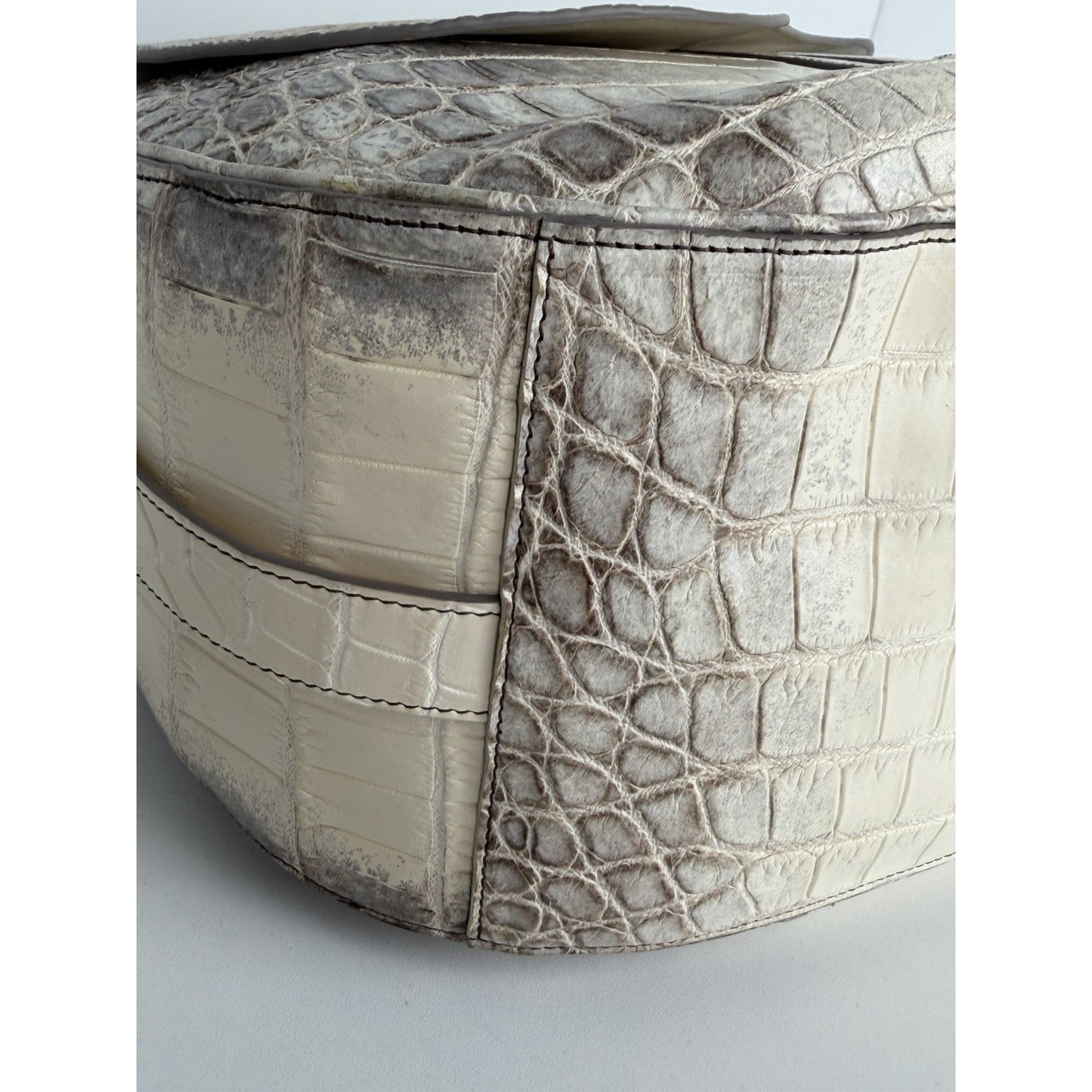 Chritian Dior Himalayan Crocodile XL Soft Saddle Men’s Bag Beige