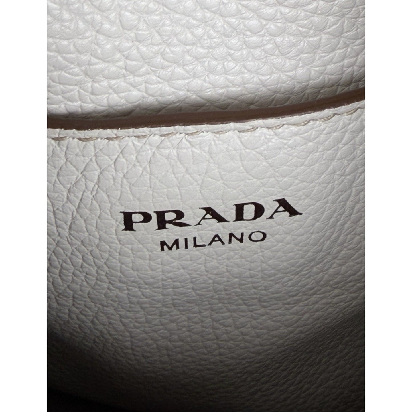 Prada Vitello Daino Chain Link Hobo Bag Large in Beige Leather S