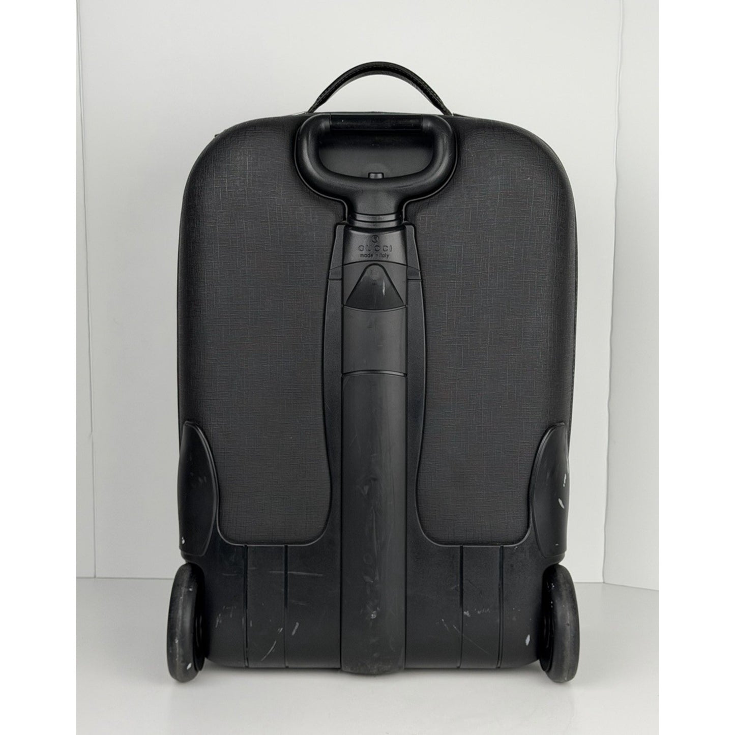 Gucci Interlocking G Hard Shell Rolling Carry-On Suitcase in Black