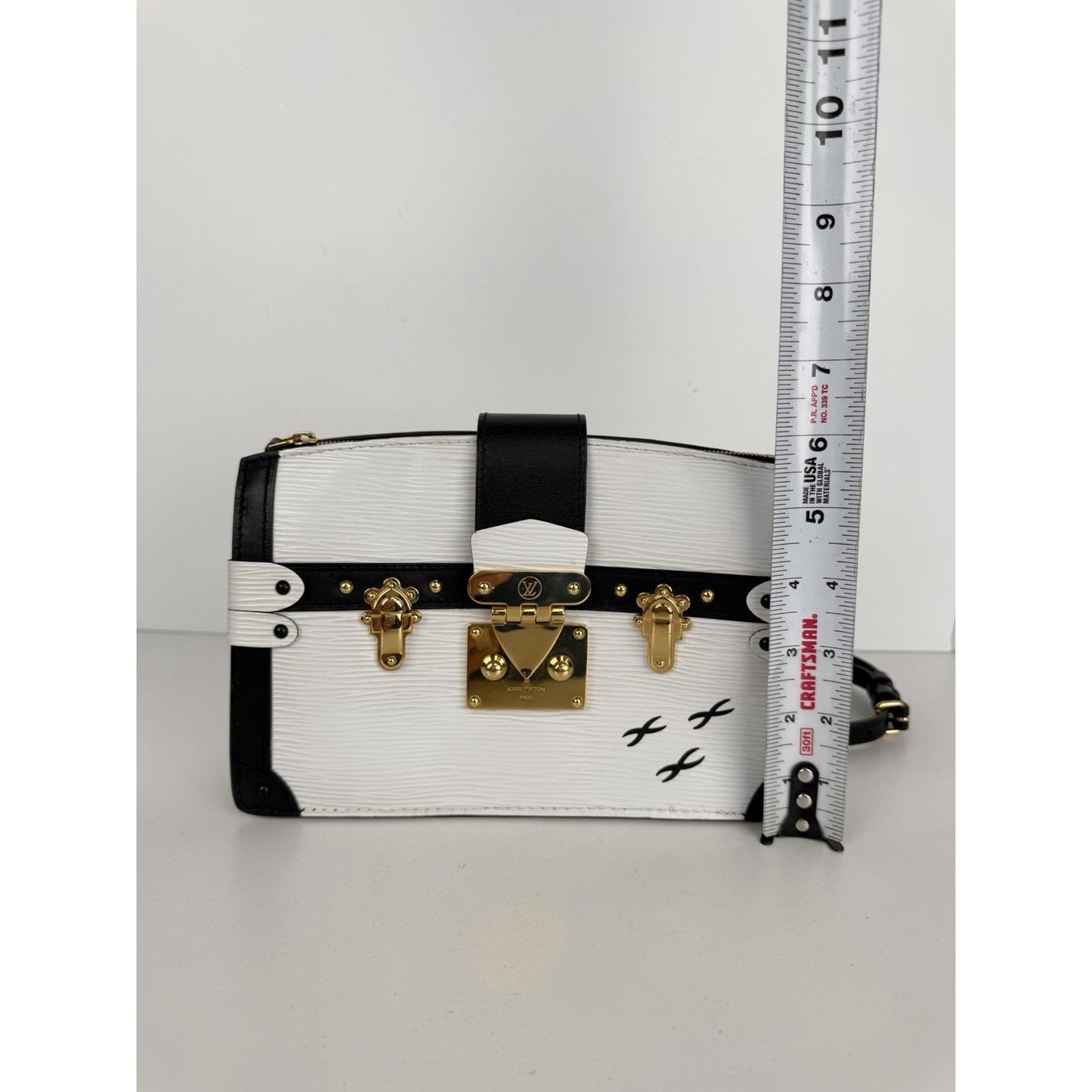 Louis Vuitton Trunk Clutch Crossbody Bag in Black & White Epi Leather NFC C-1