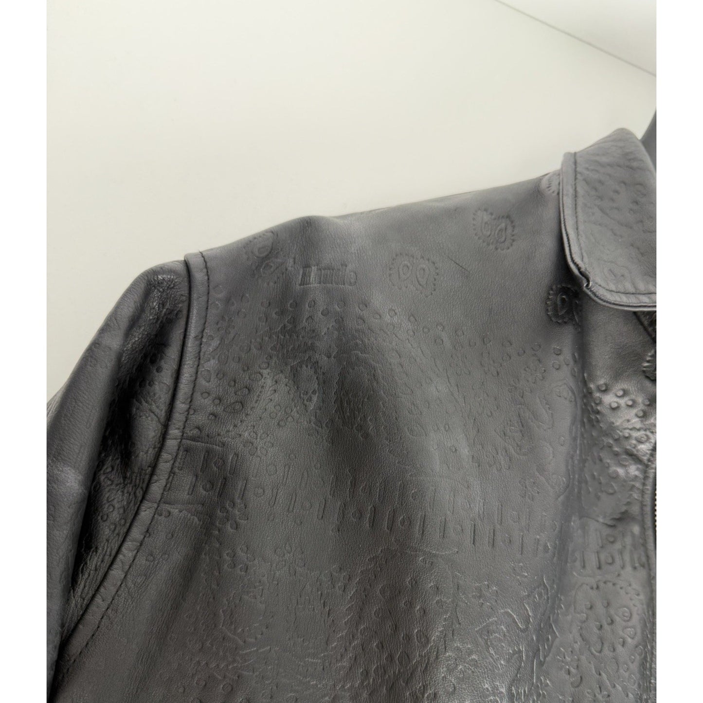 Rhude Leather Embossed Suit Jacket in Black Leather Size M