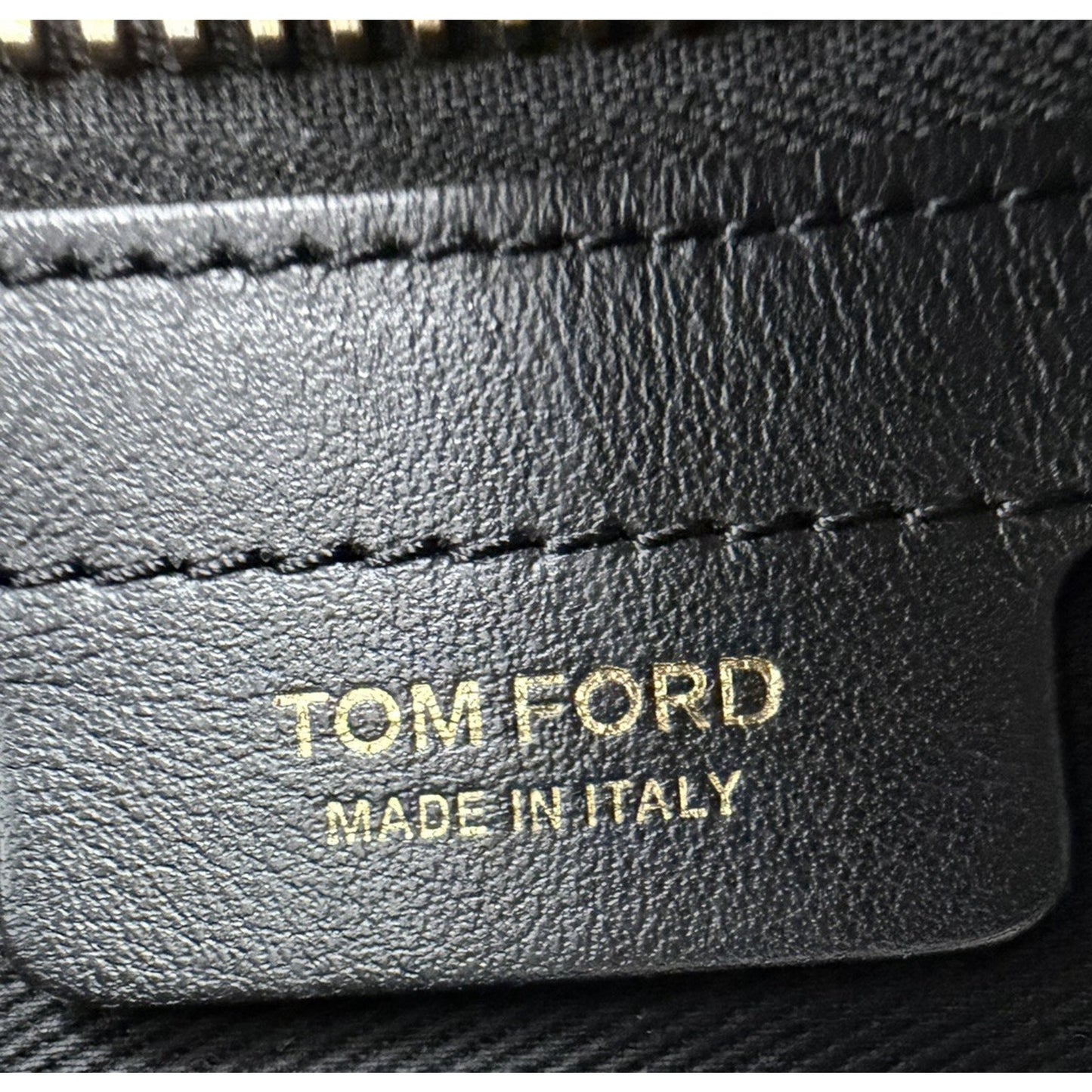 Tom Ford Weekend Black Grained Leather Duffle Bag Unisex&Gold-Tone Hardware