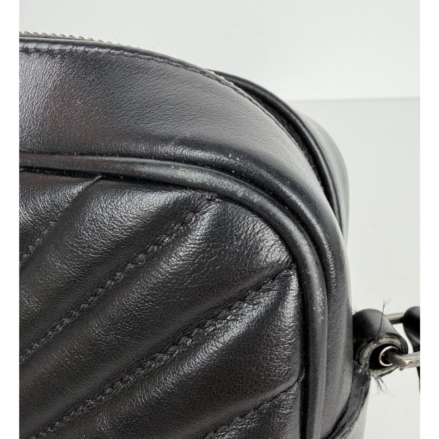 Saint Laurent Lou Camera Bag Medium in Black Quilted Calfskin Leather S01