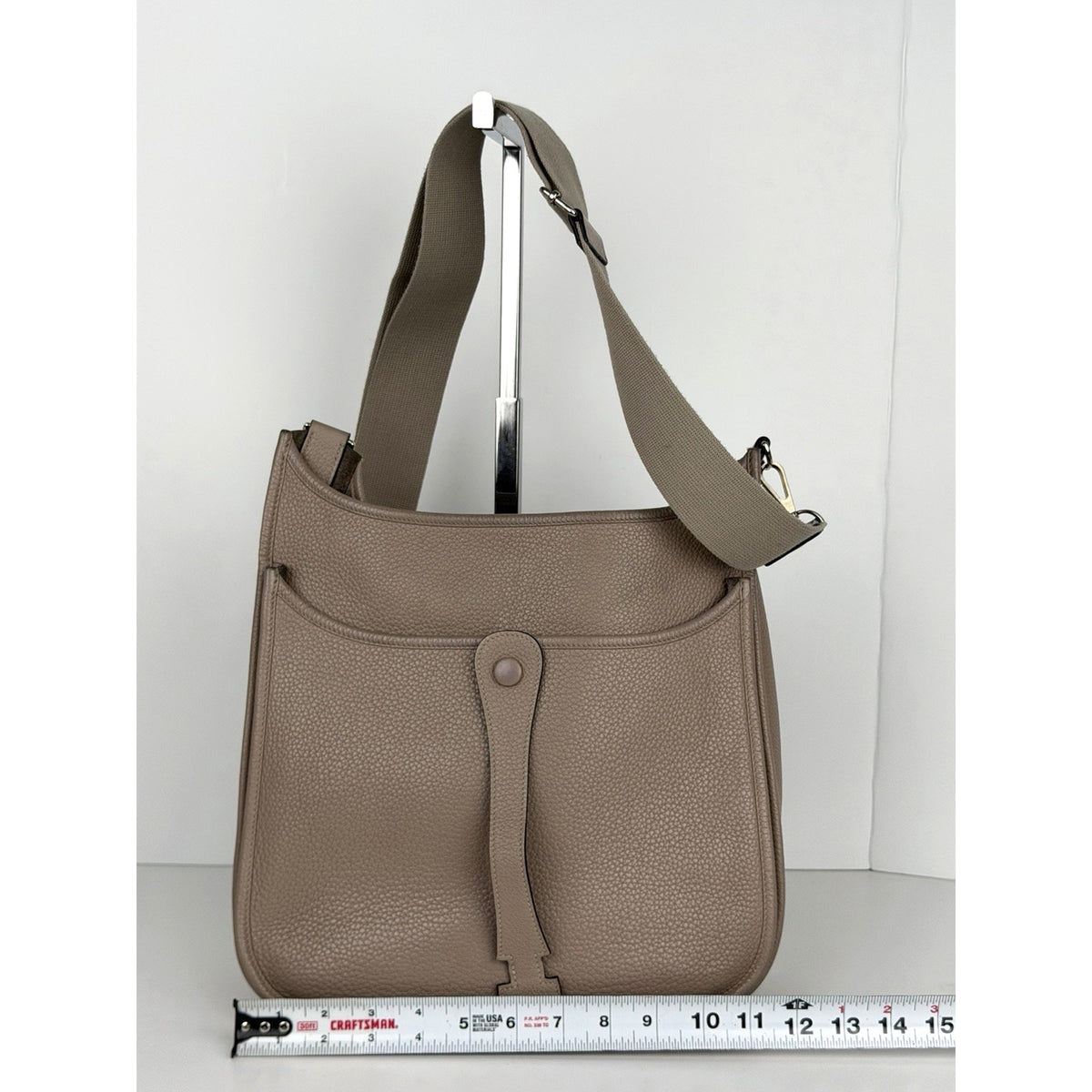 Hermes Evelyne III 29 Crossbody Bag in Taupe Clemence Leather 2010