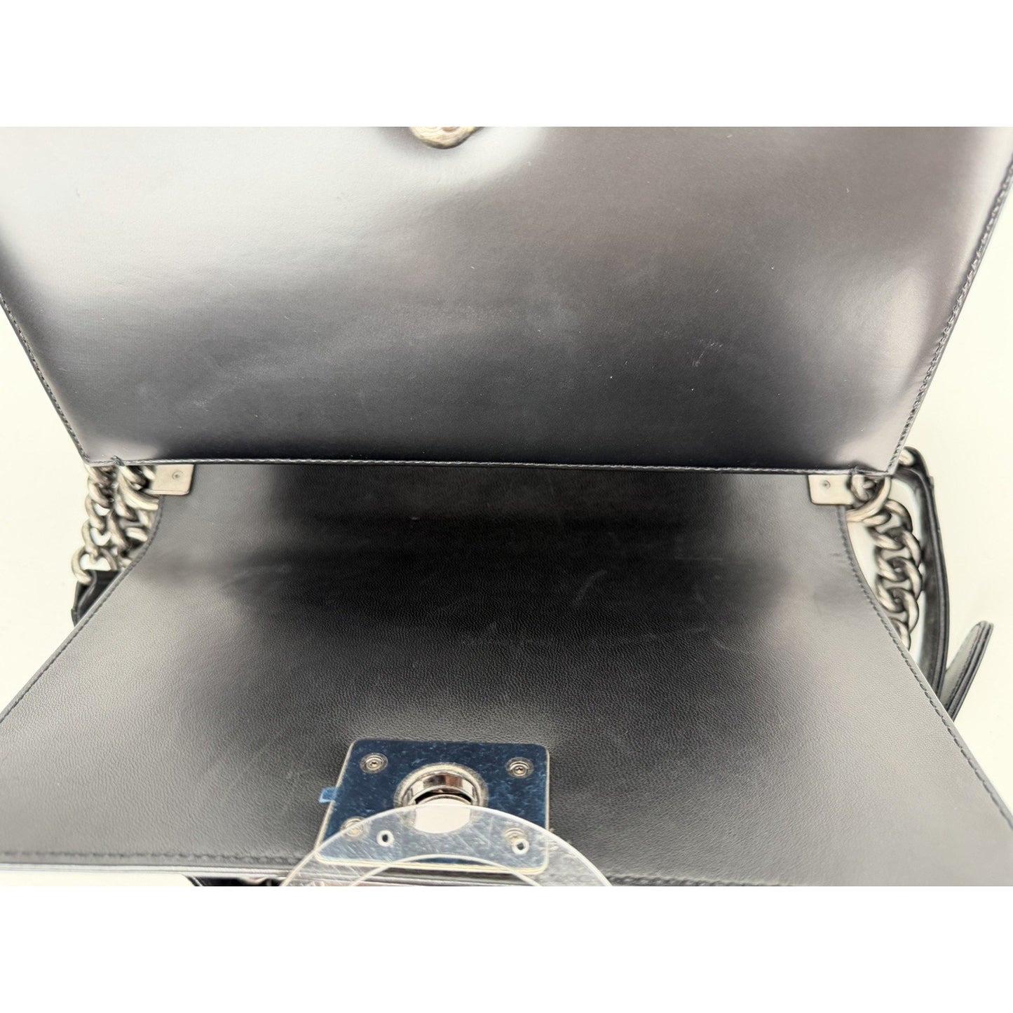 Chanel Reverso Boy Bag Medium in Black Calfskin Leather 2015-2016 B6