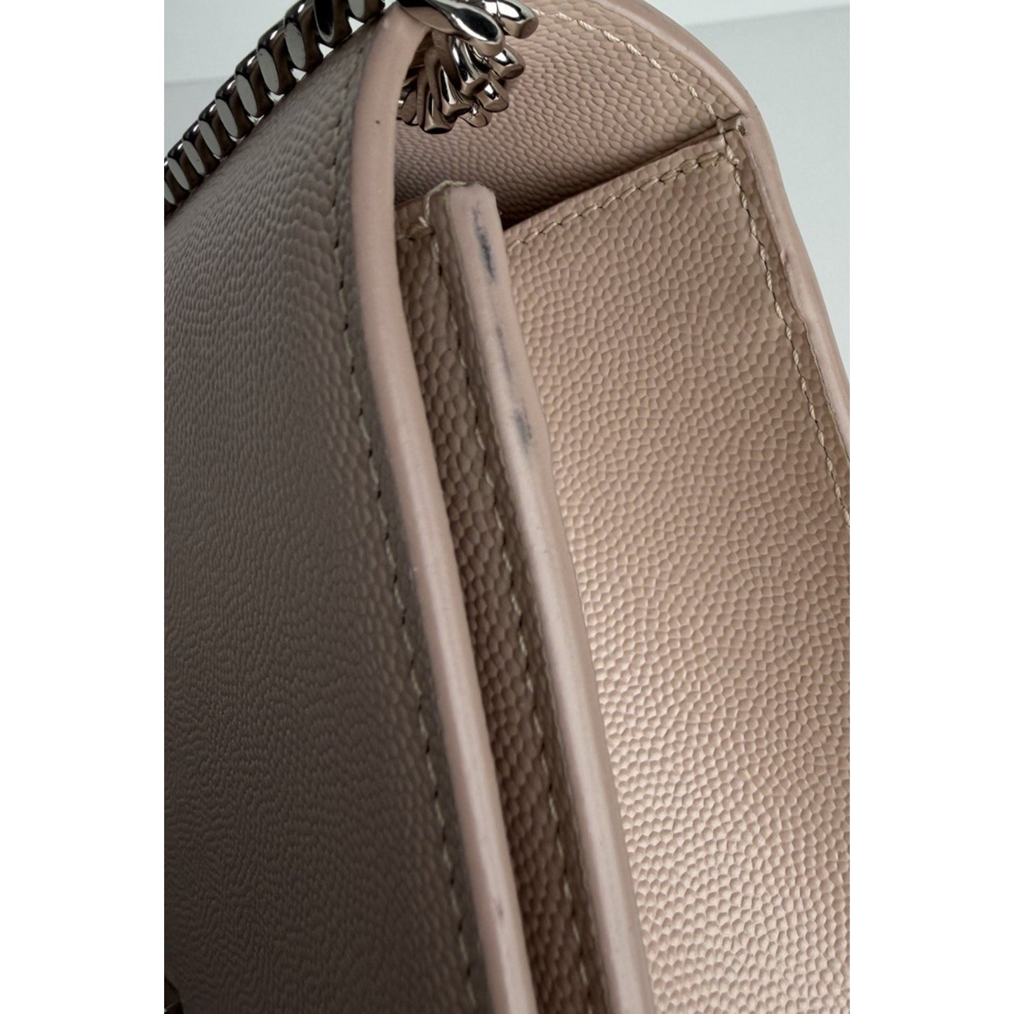 Saint Laurent Kate Shoulder Medium Bag Grained Marble Pink Leather S