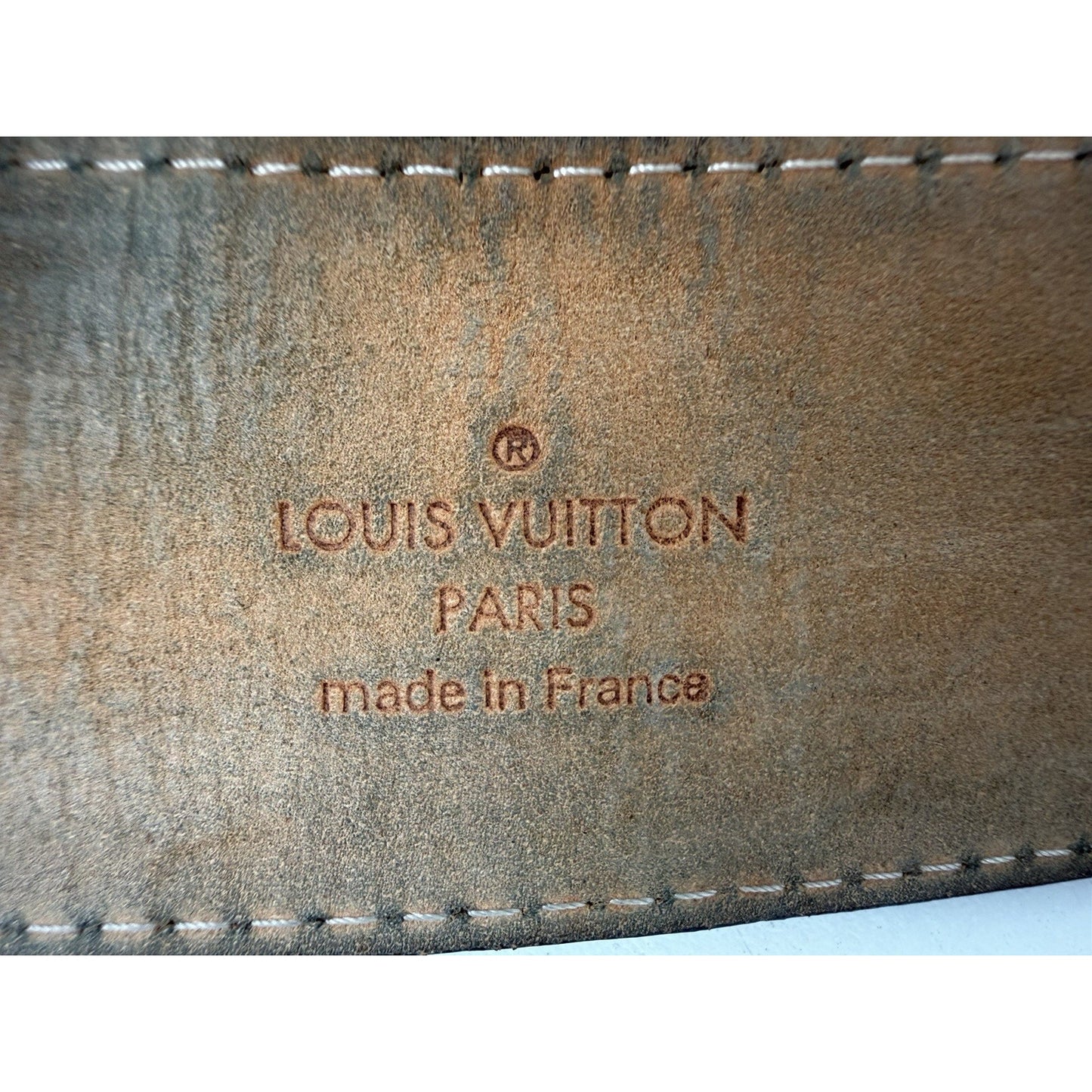 Louis Vuitton Epi Electric 40mm 36 LV Initials Belt Black Textured Strap 2011 K2
