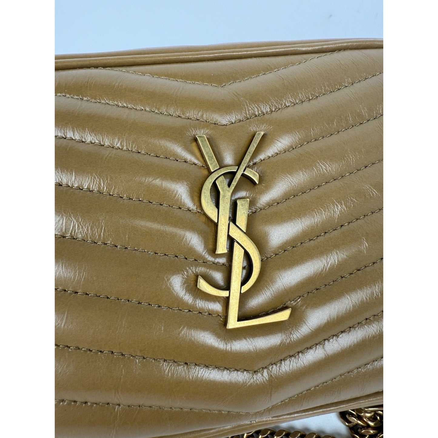 Saint Laurent Mini Lou Camera Leather Tabac Brown Women's Crossbody Bag