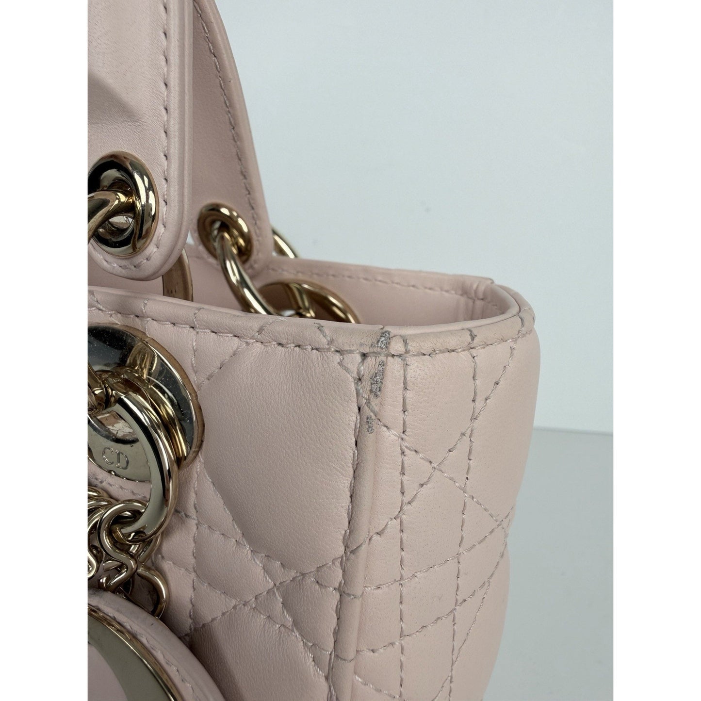 Christian Dior Small Lady Dior My ABCDior Bag in Pink Lambskin Leather 2024 D2