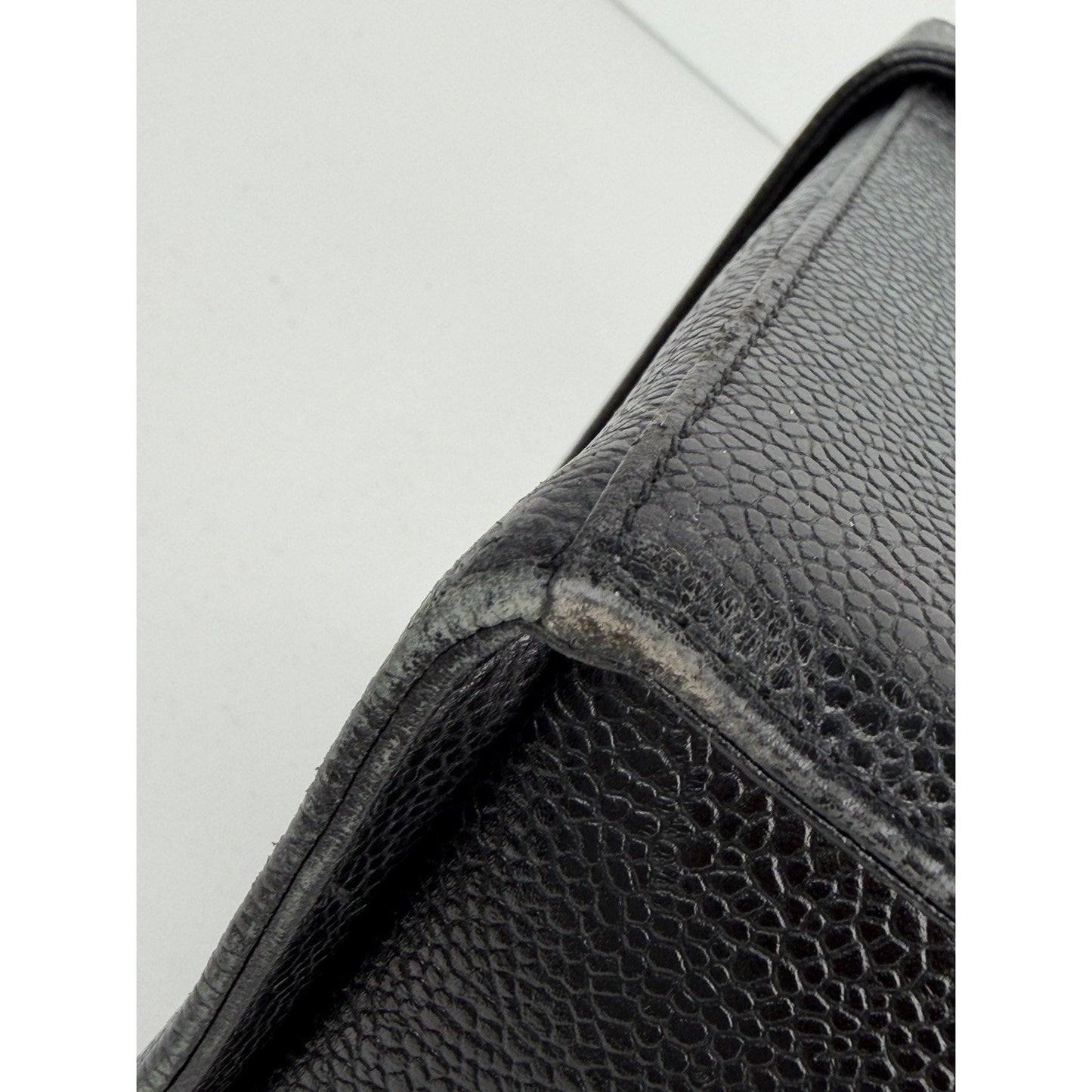 Chanel Vintage Vanity Case Cosmetic Bag Black Caviar Leather (1991-1994)